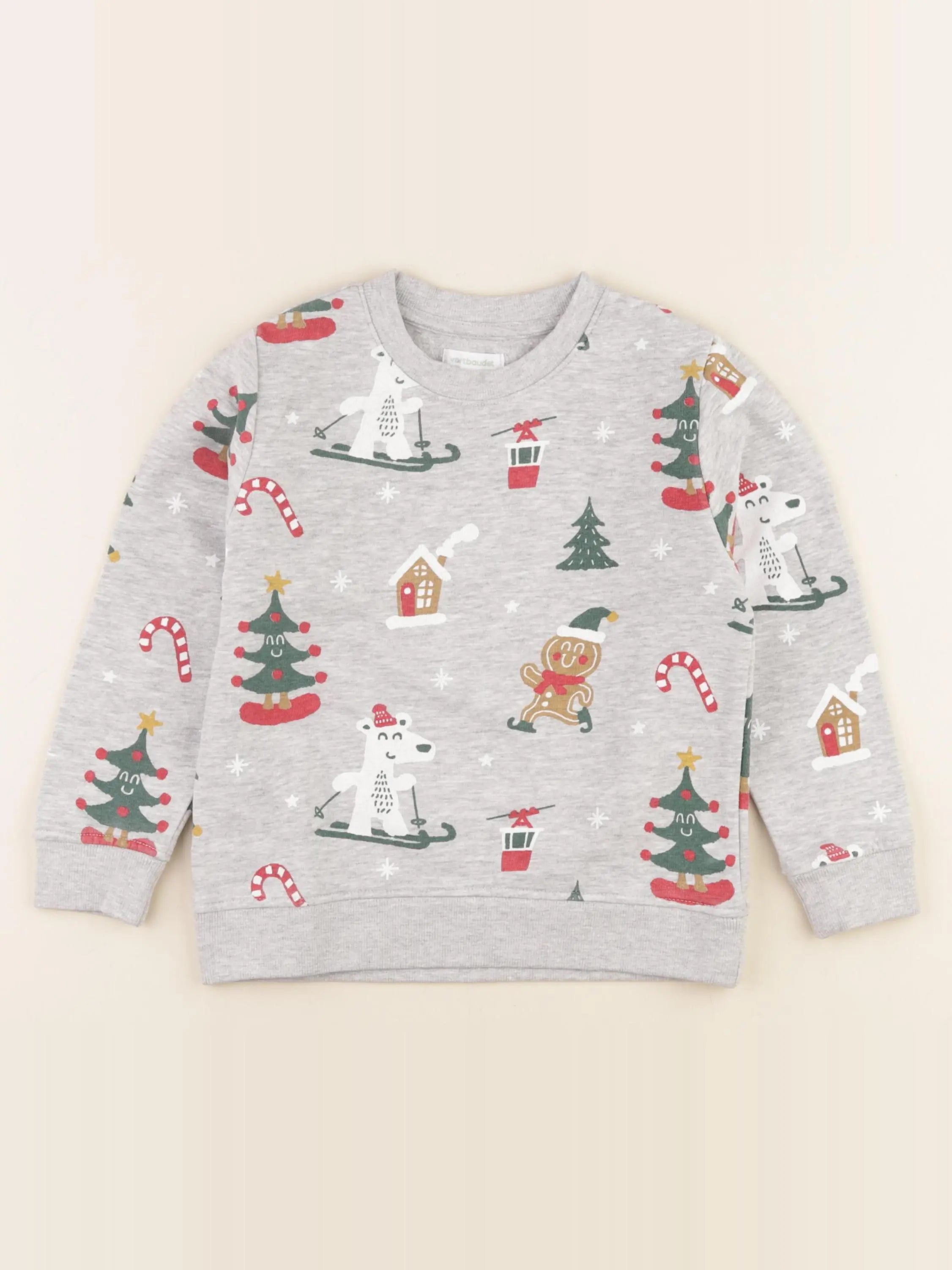 Vertbaudet - sweat gris - 5 ans
