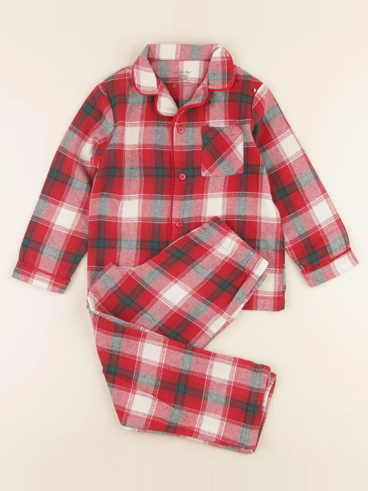 Vertbaudet - pyjama coton rouge - 12 ans