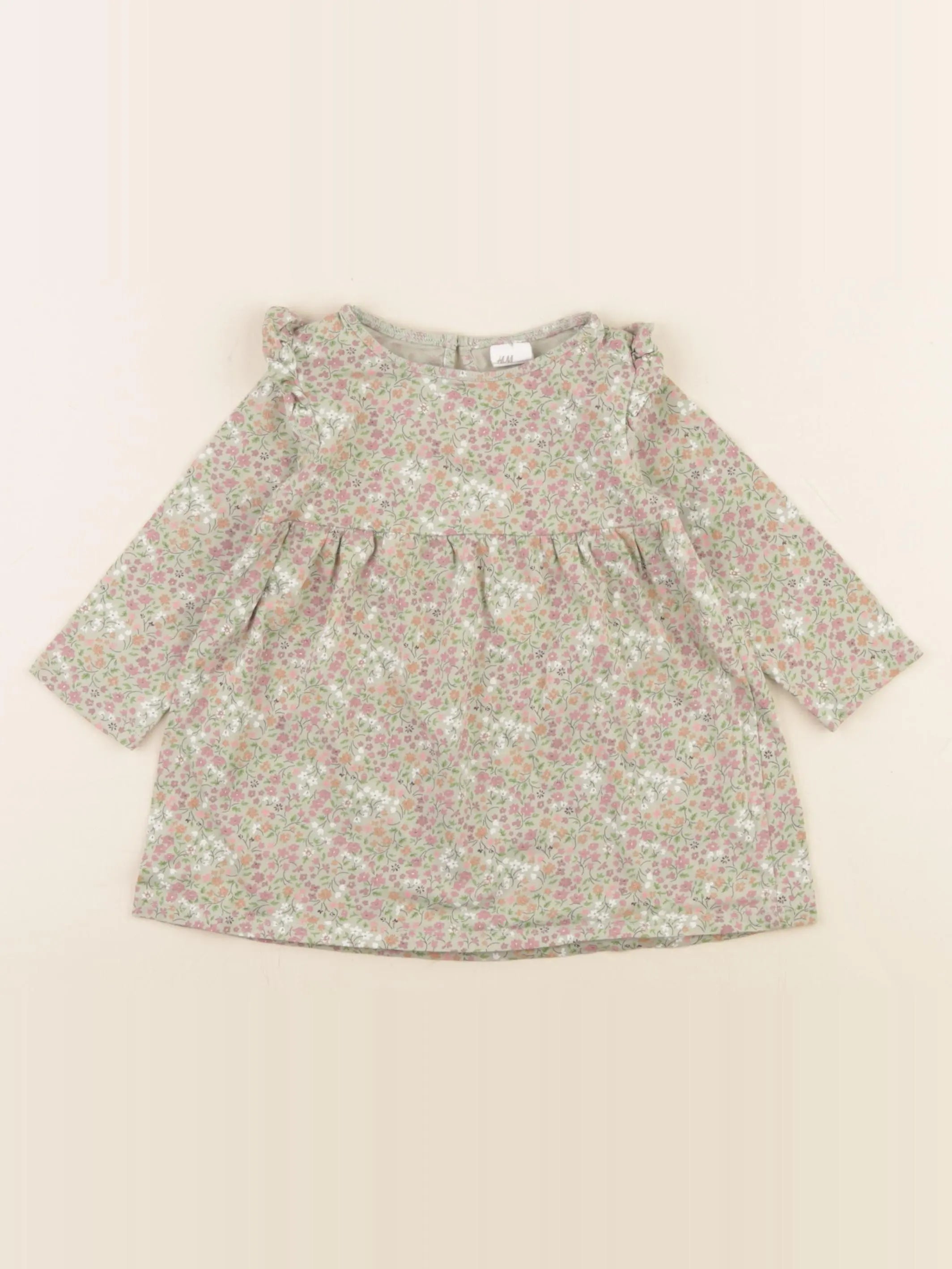 H&M - robe vert - 6/9 mois