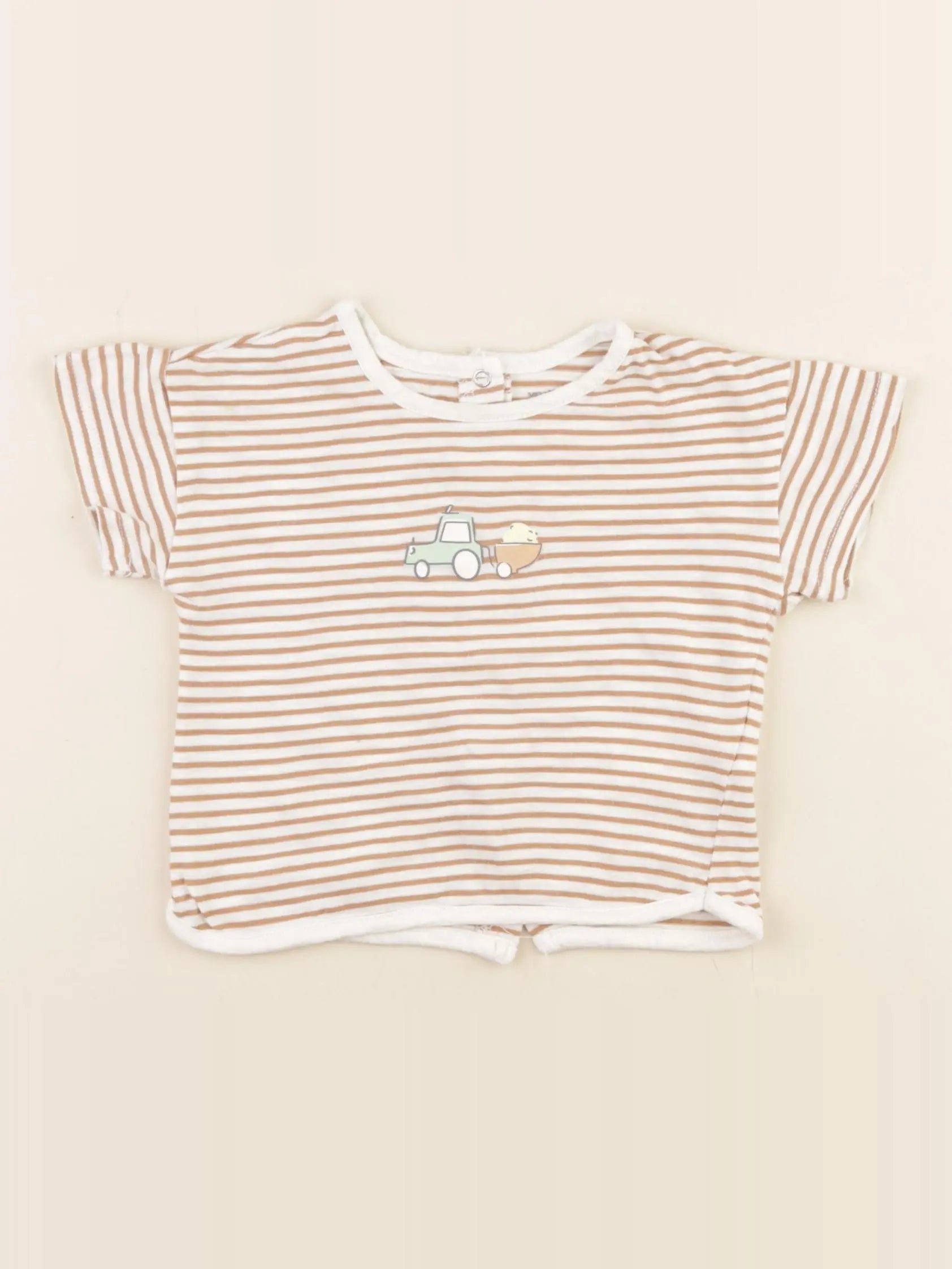 Vertbaudet - tee-shirt marron - 12 mois