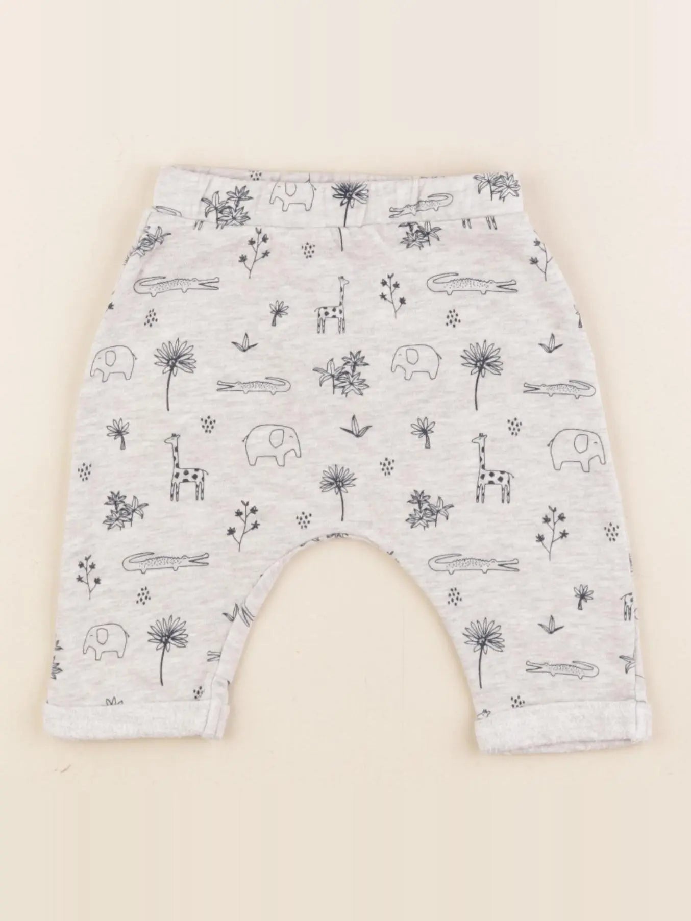 Vertbaudet - sarouel gris, bleu - 3 mois