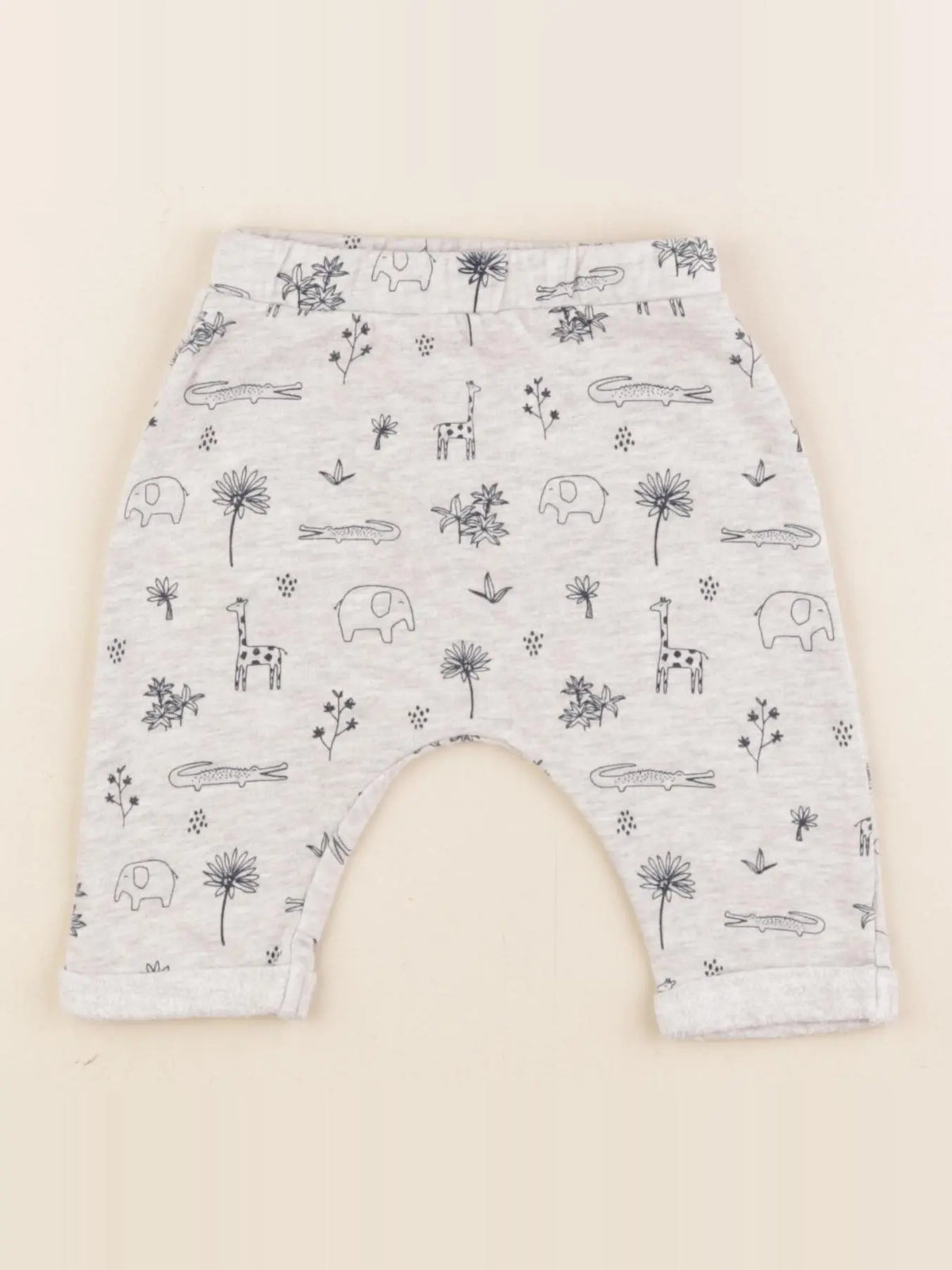 Vertbaudet - sarouel gris, bleu - 3 mois