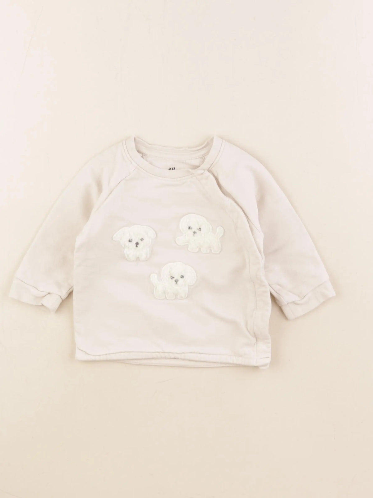 H&M - sweat beige - 2/4 mois