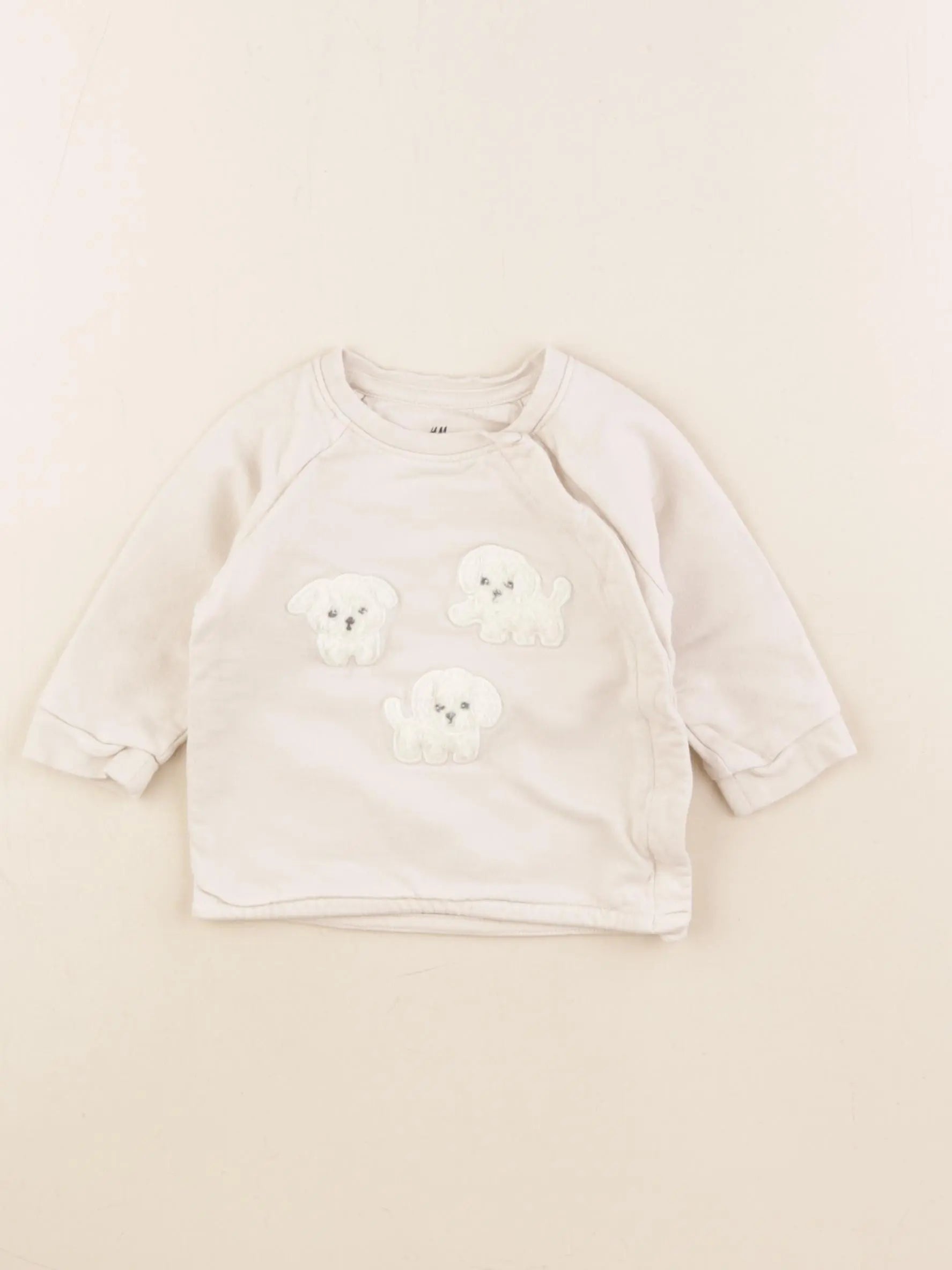 H&M - sweat beige - 2/4 mois