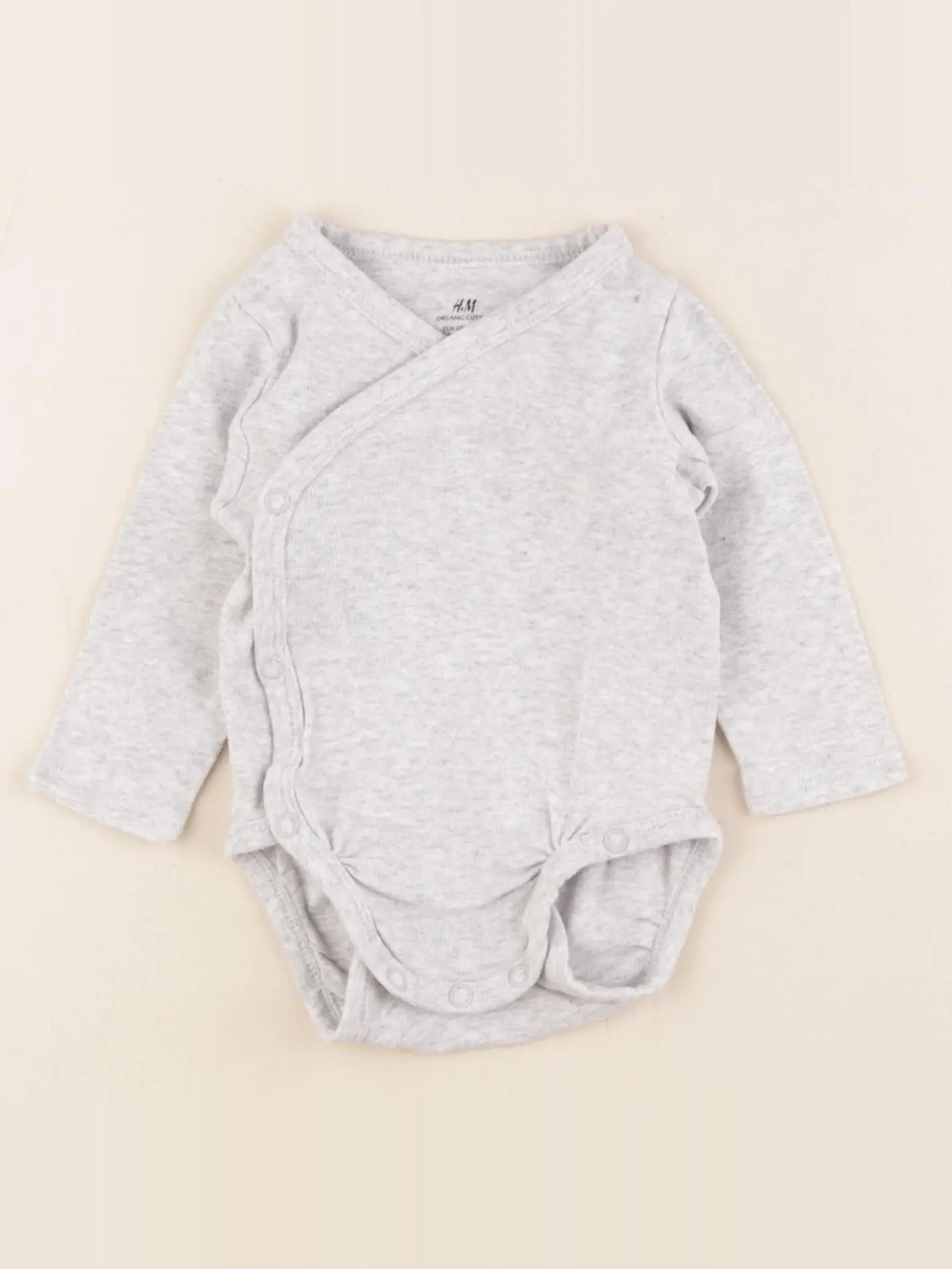 H&M - body gris - 2/4 mois
