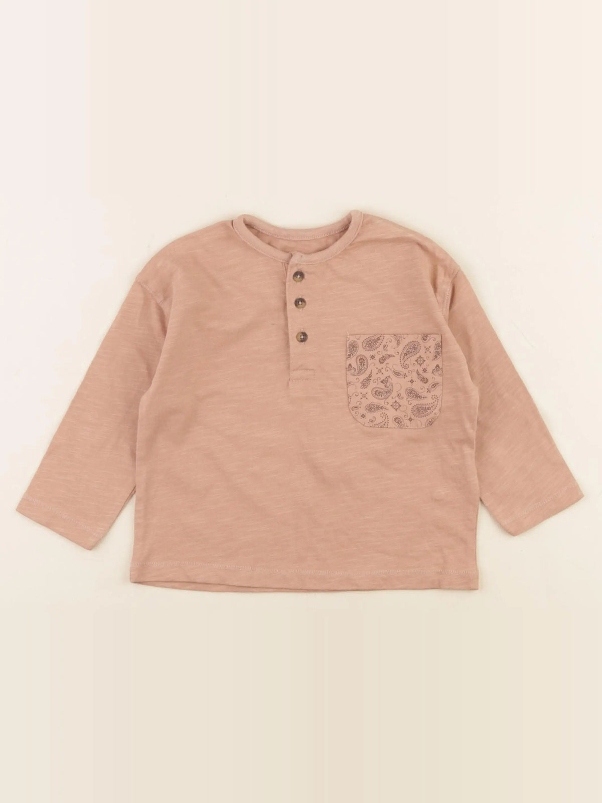 Vertbaudet - tee-shirt beige - 18 mois
