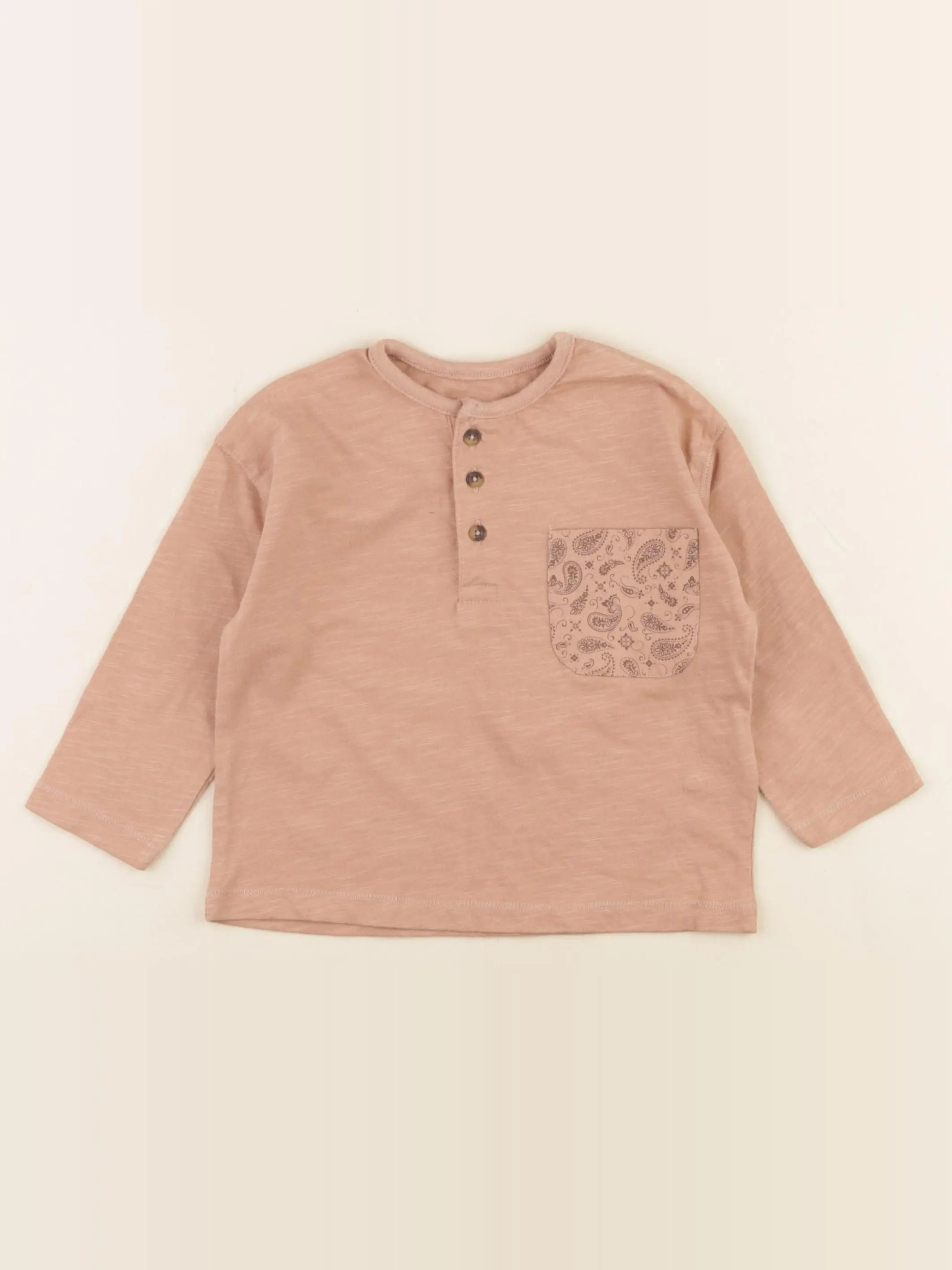 Vertbaudet - tee-shirt beige - 18 mois