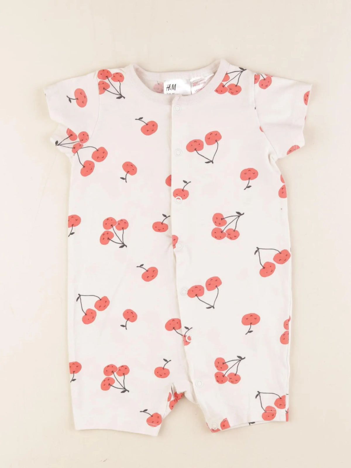 H&M - pyjama coton beige - 9/12 mois