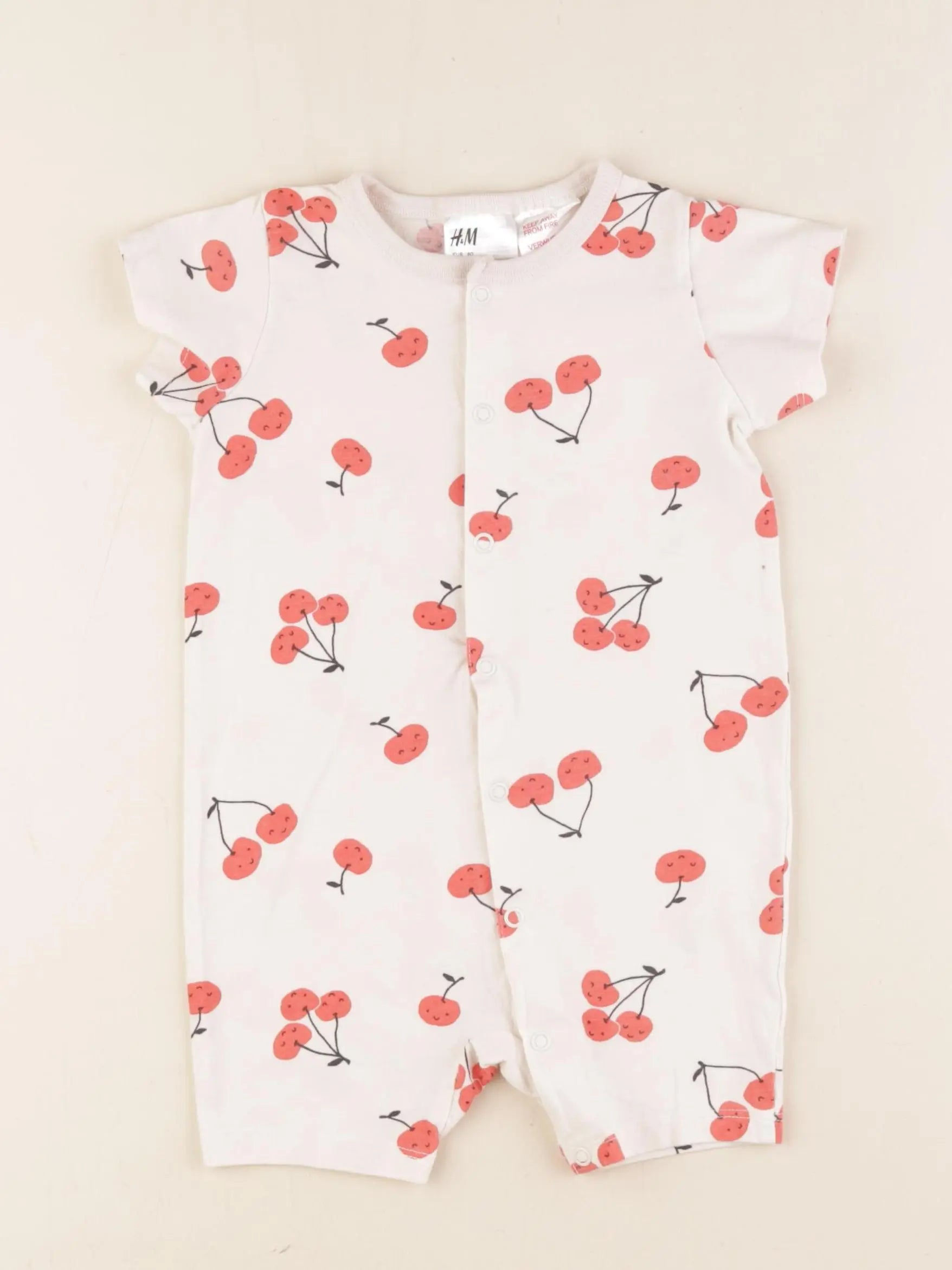 H&M - pyjama coton beige - 9/12 mois