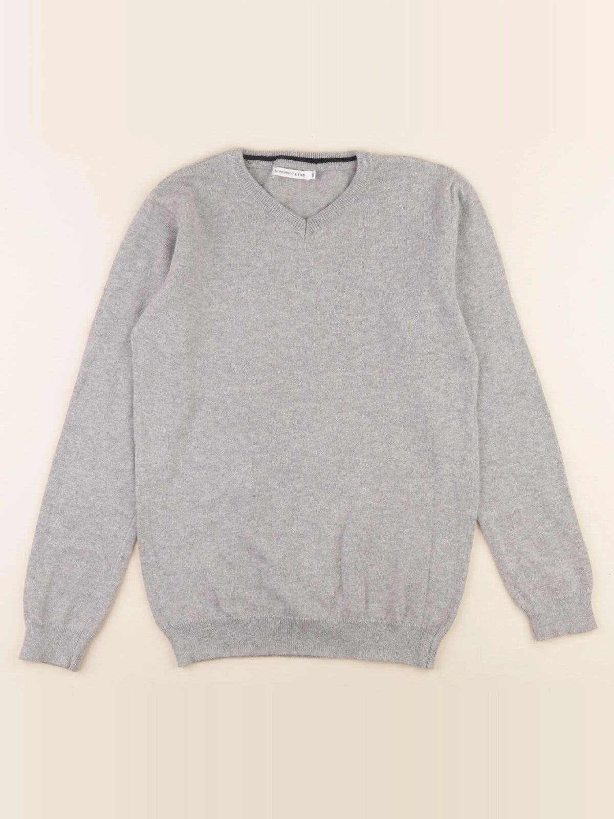 Monoprix - pull gris - 10 ans