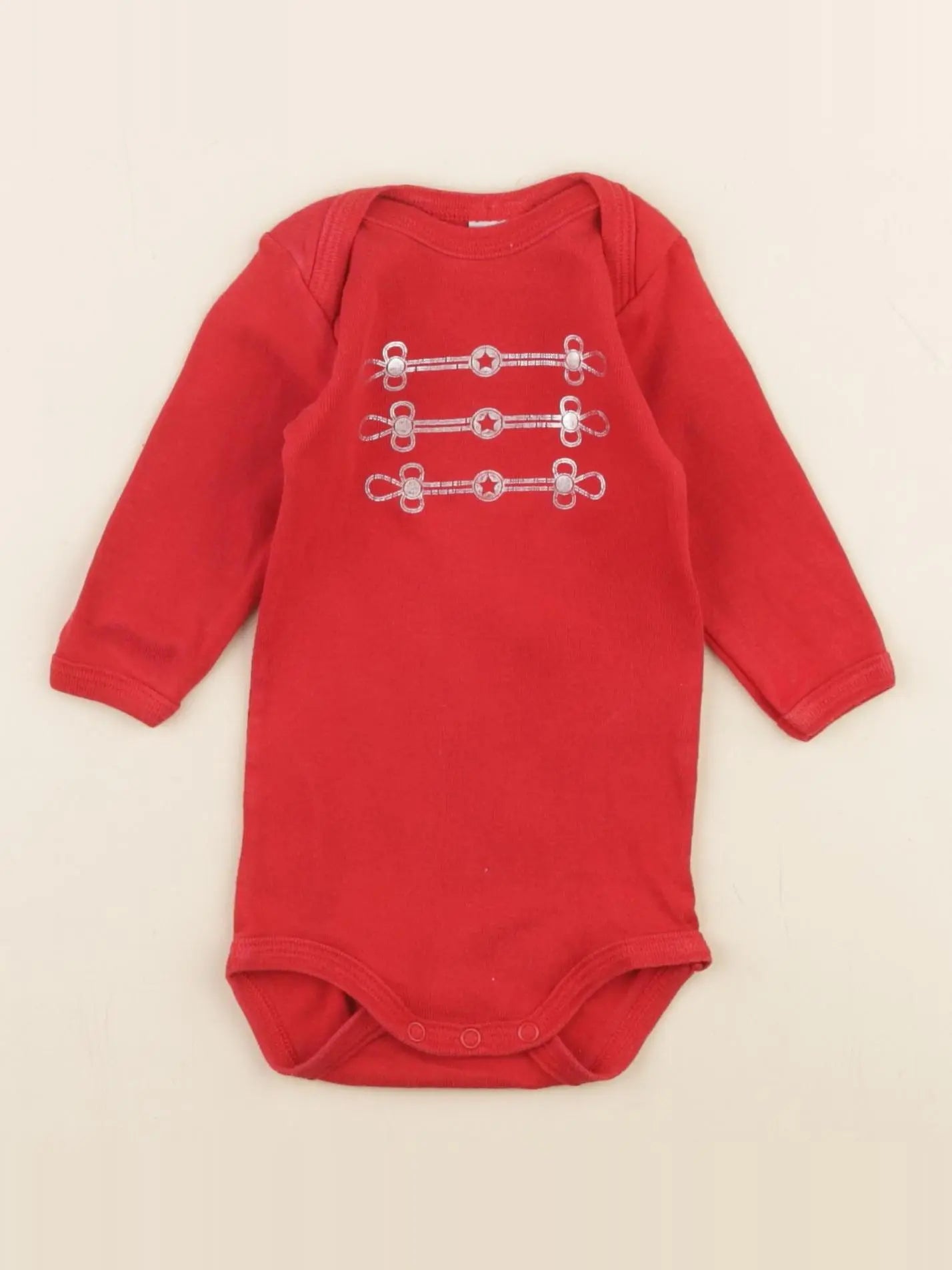 Petit Bateau - body rouge - 3 mois