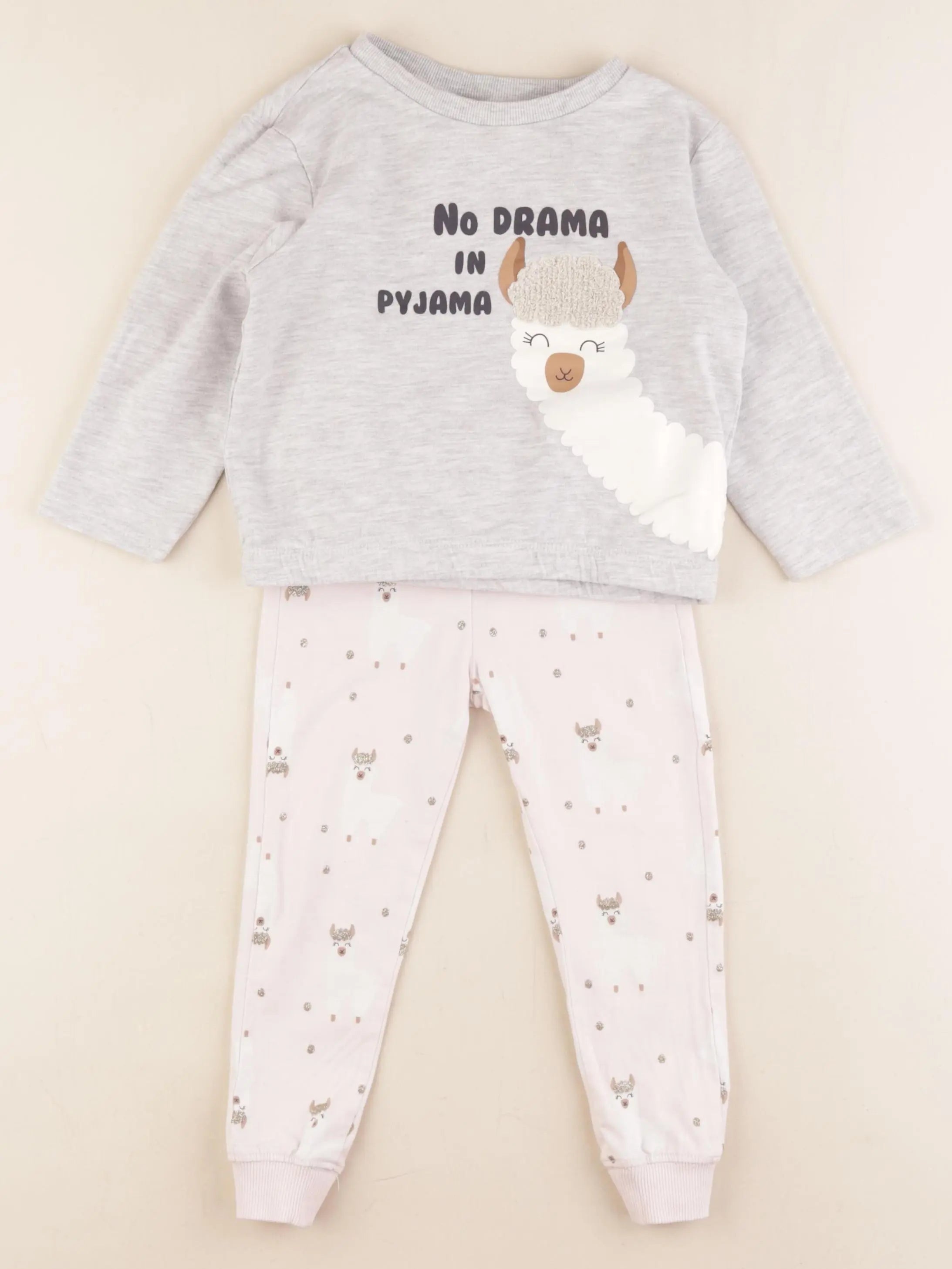 Tape à l'oeil - pyjama coton gris, rose - 2 ans