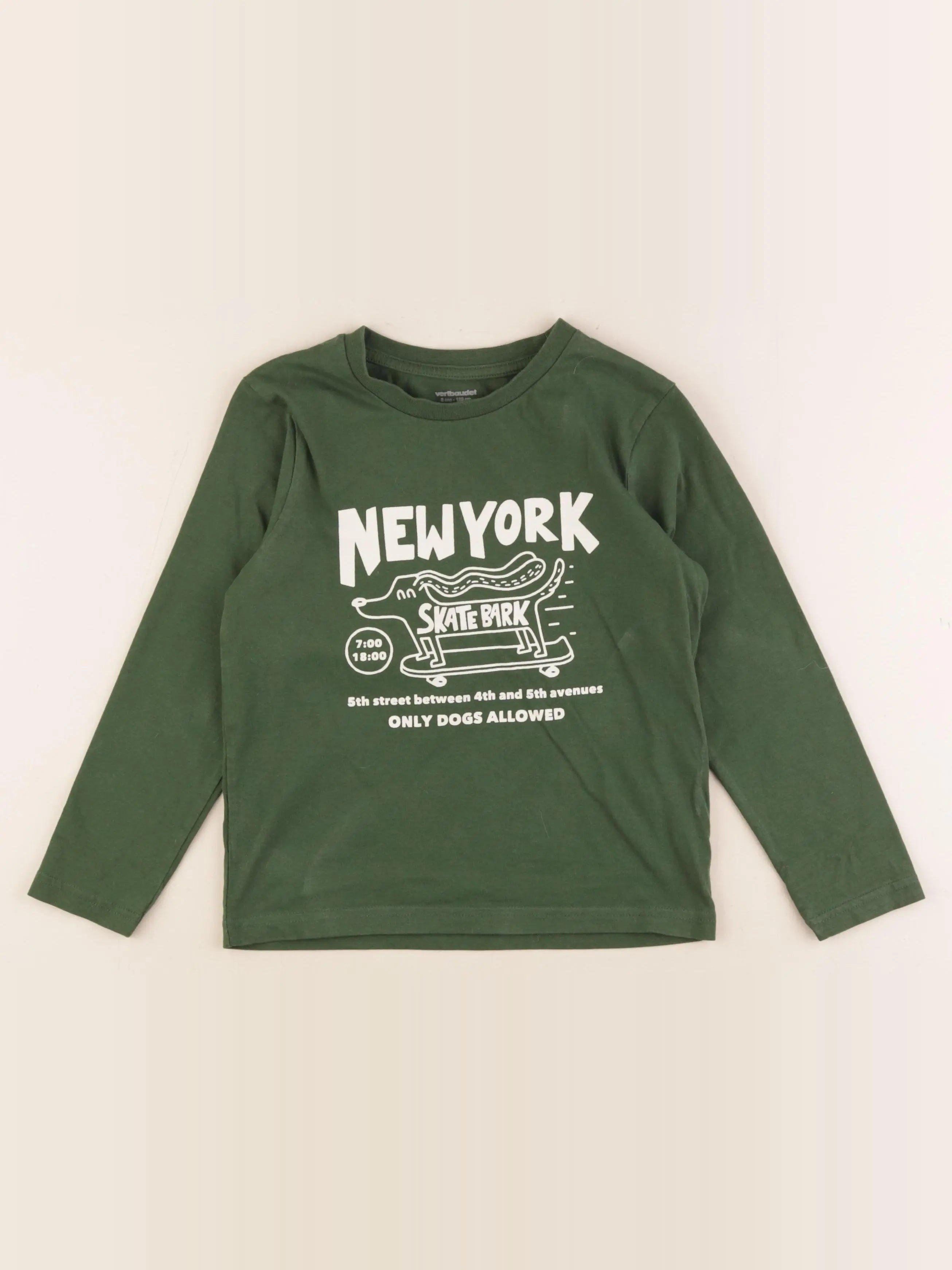 Vertbaudet - tee-shirt vert - 8 ans