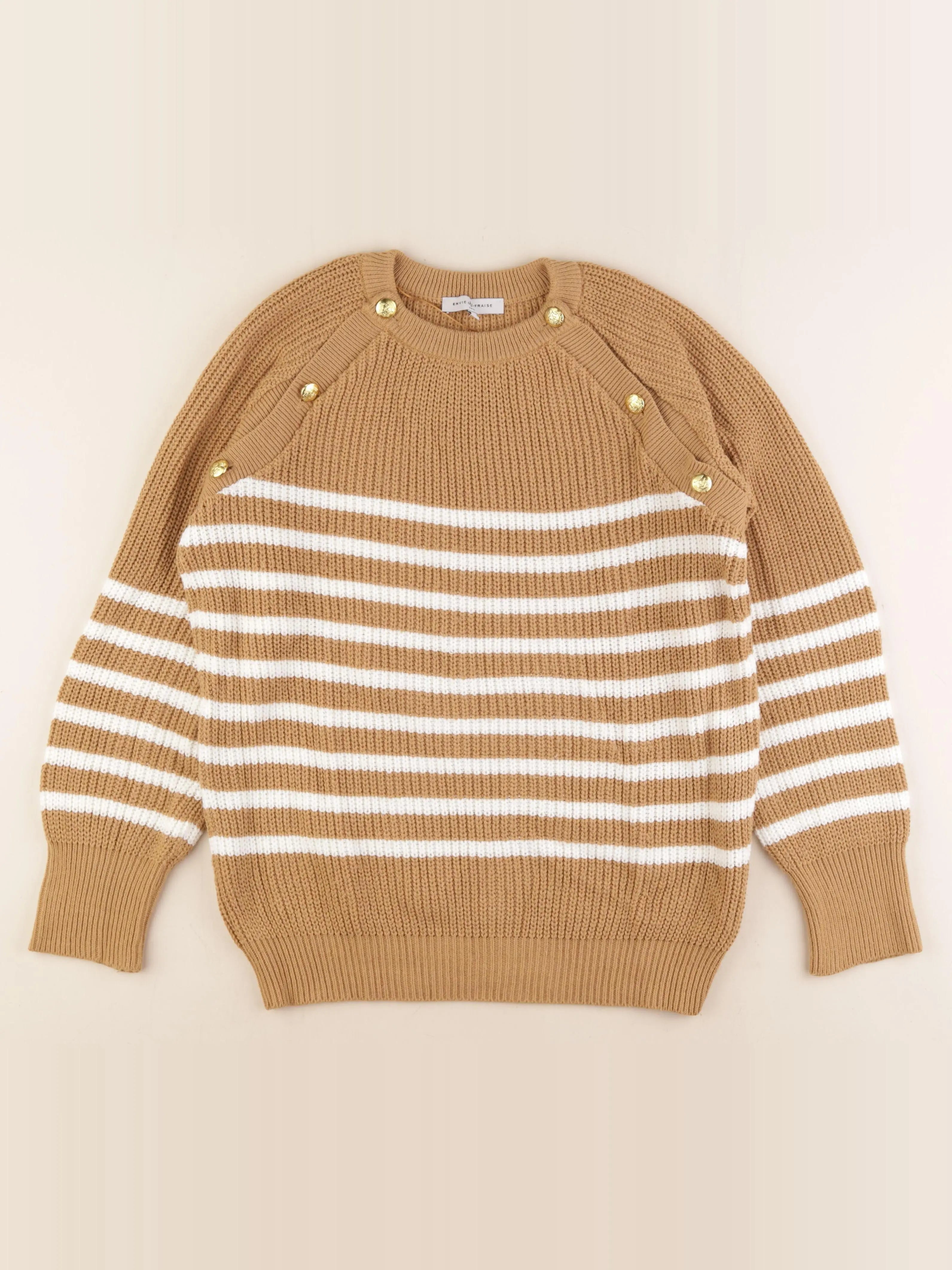 Envie de fraise - pull grossesse marron - s