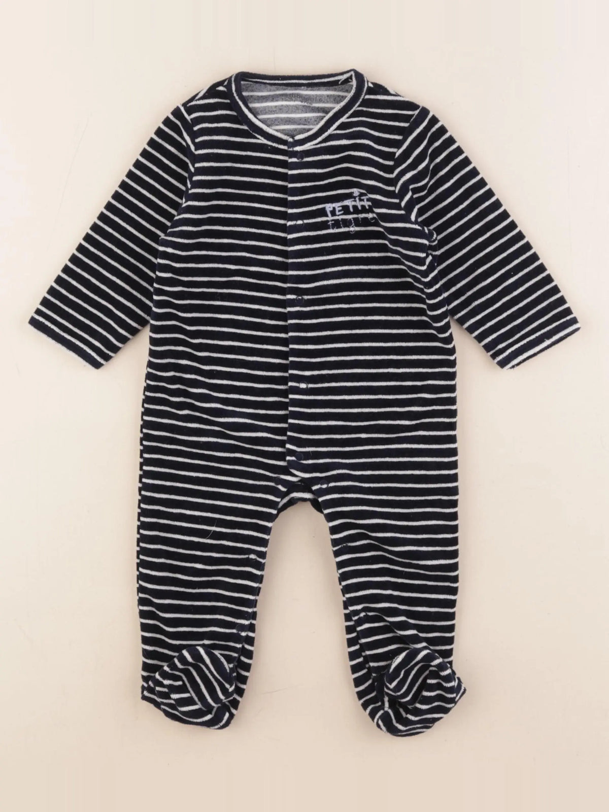 Vertbaudet - pyjama velours bleu - 6 mois