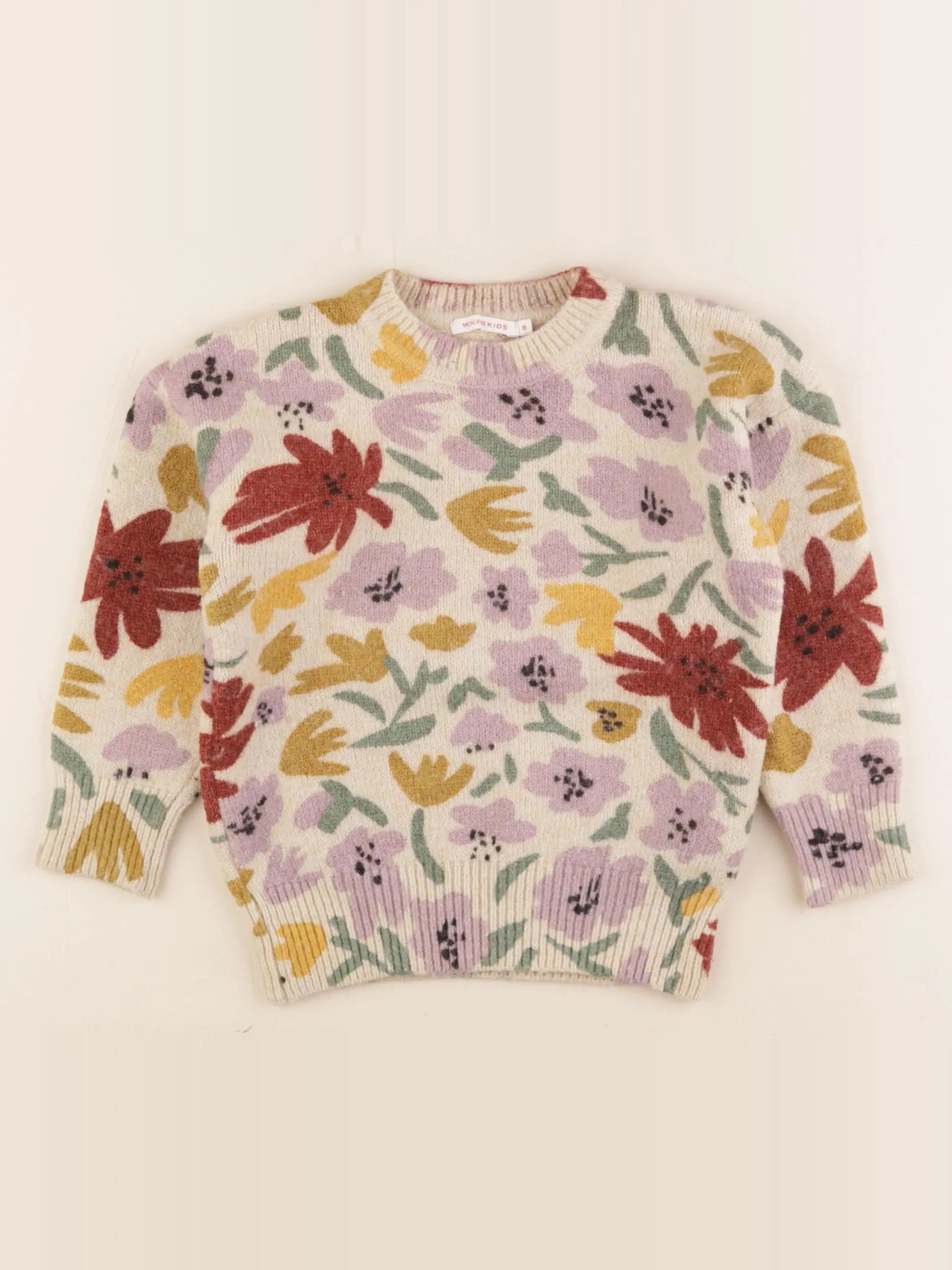 Monoprix - pull beige - 8 ans