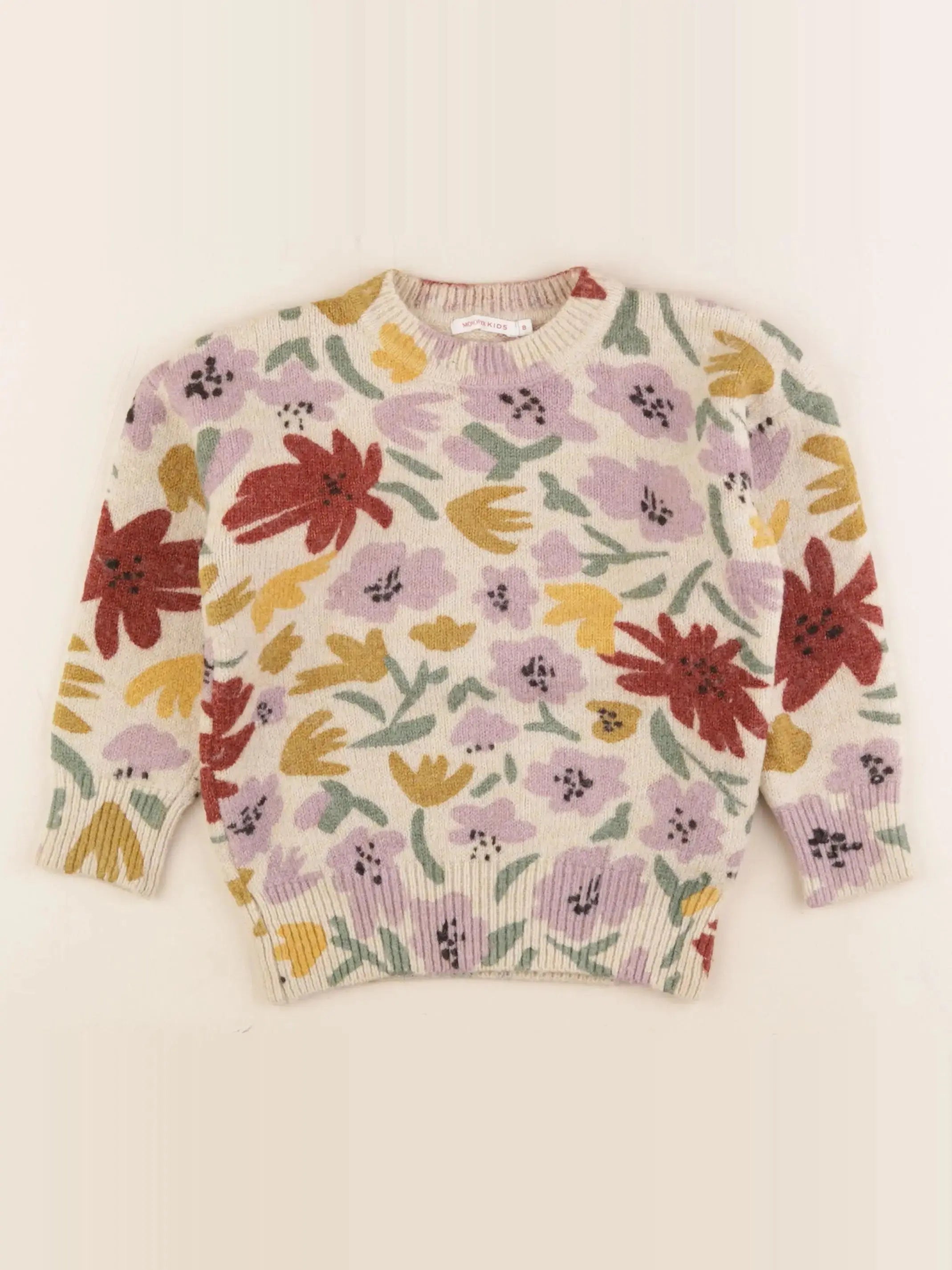 Monoprix - pull beige - 8 ans