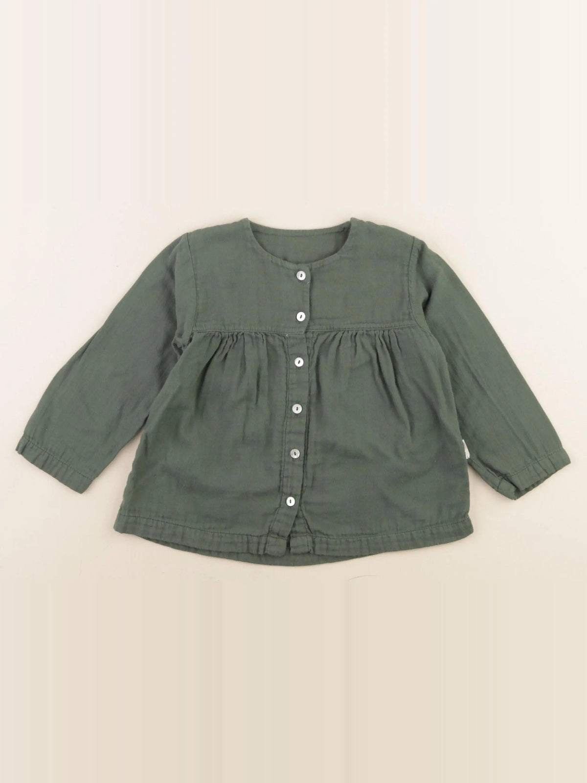Poudre Organic - blouse vert - 12 mois