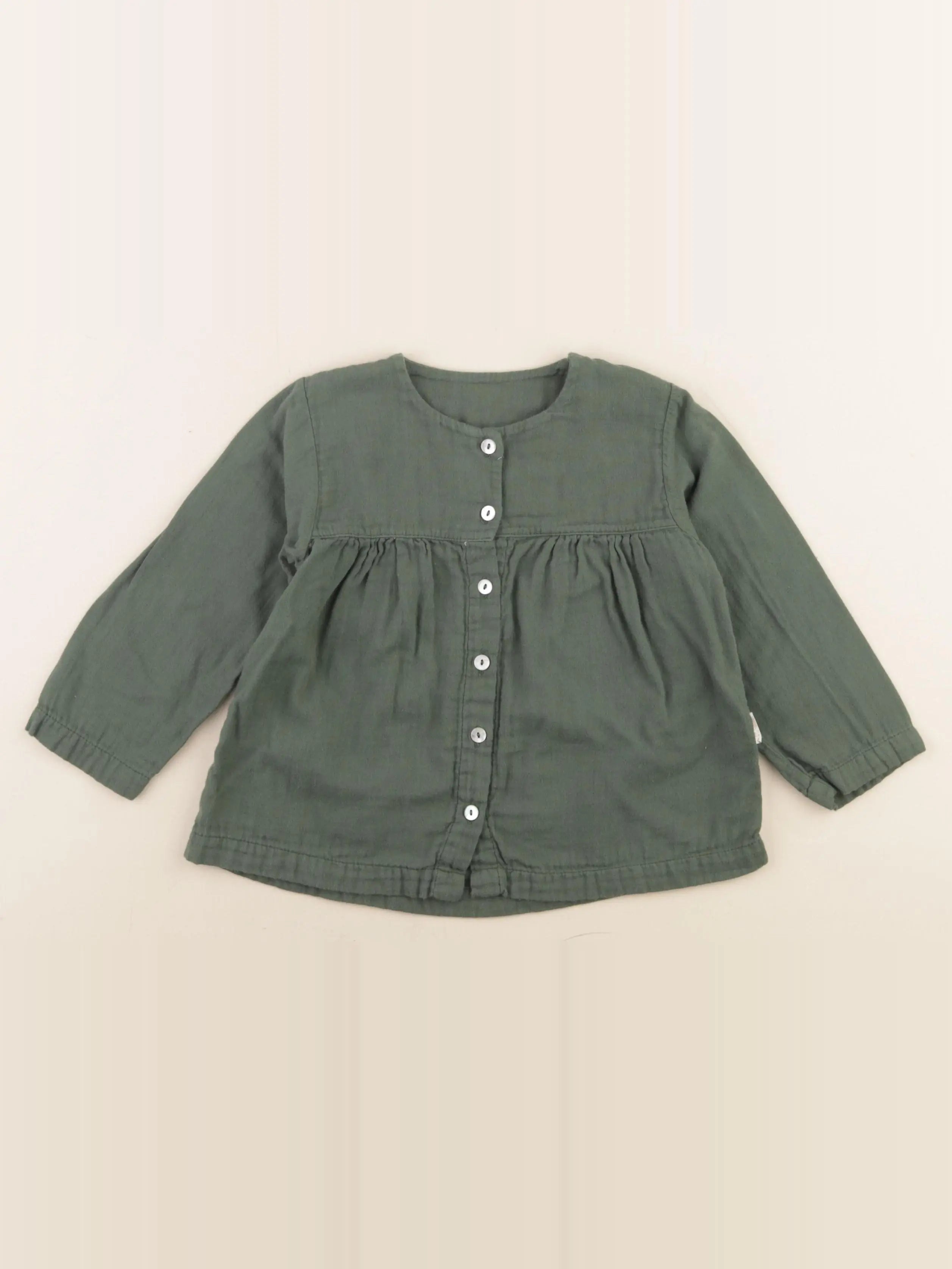 Poudre Organic - blouse vert - 12 mois