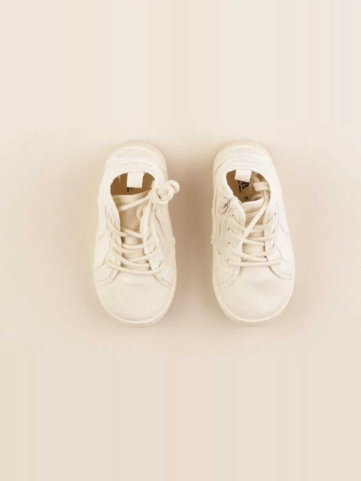 Zara - tennis à scratch/ lacets beige - pointure 22