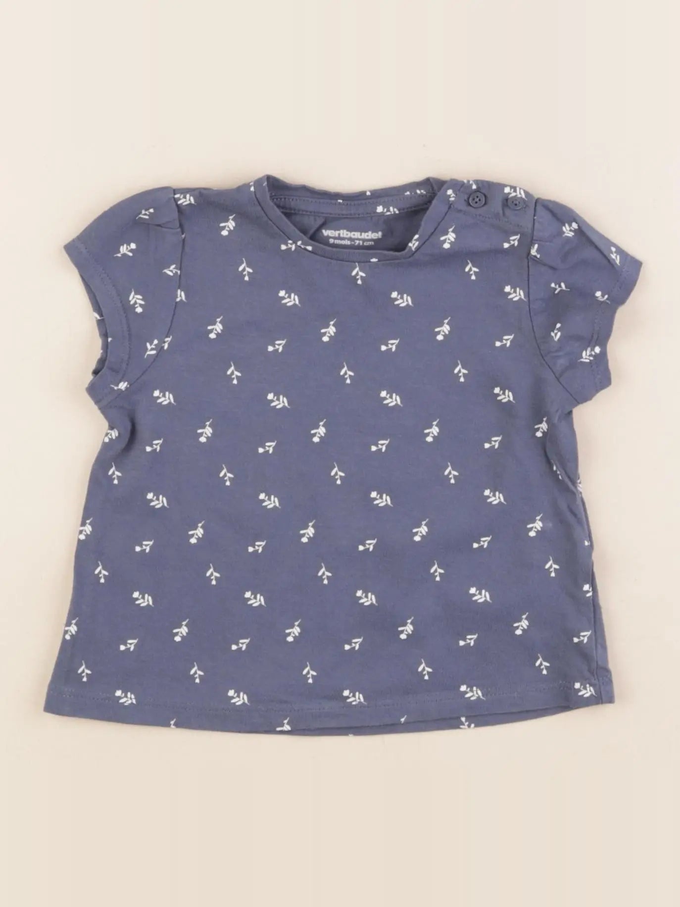 Vertbaudet - tee-shirt bleu - 9 mois