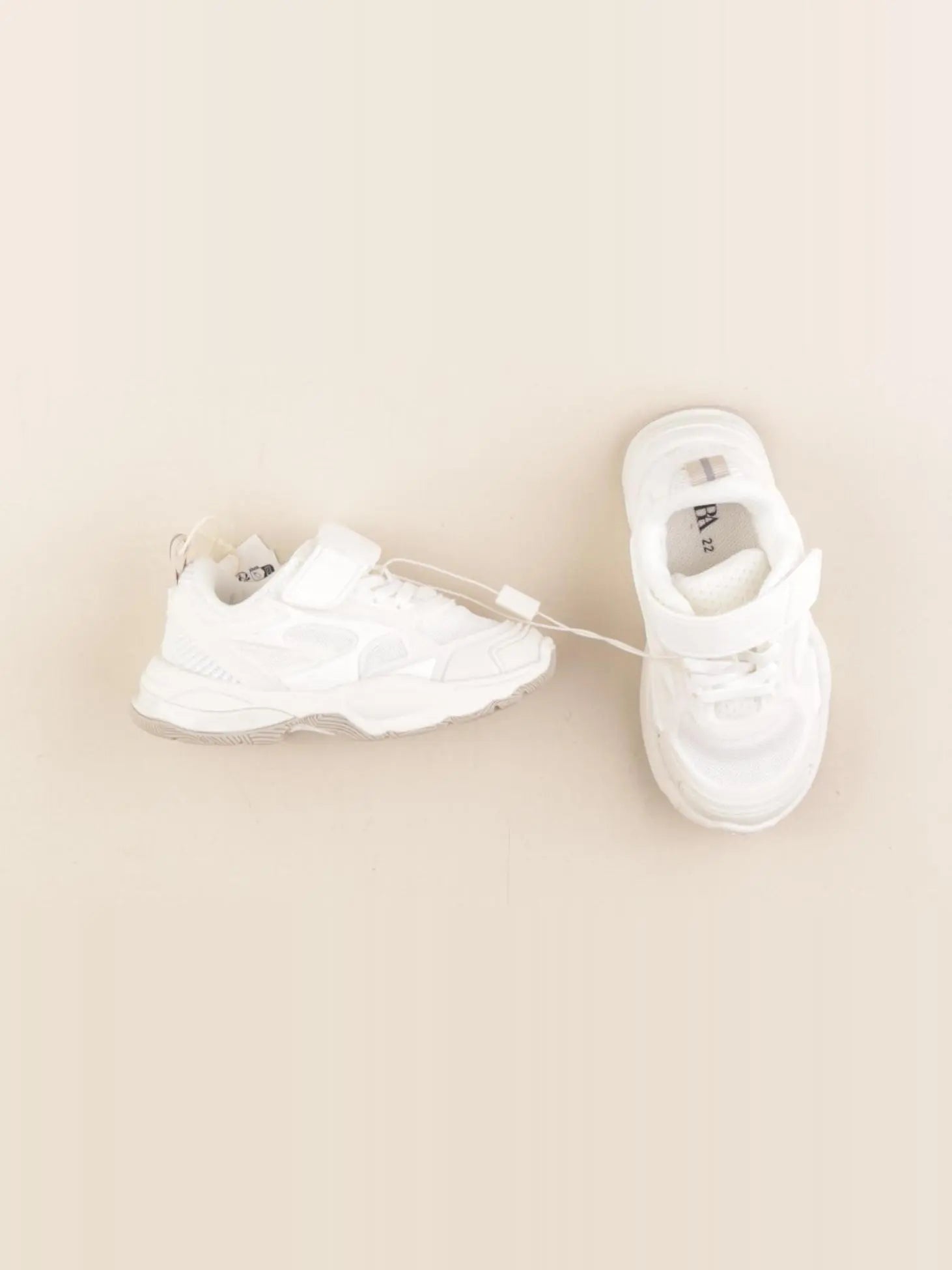 Zara - tennis à scratch/ lacets blanc - pointure 22