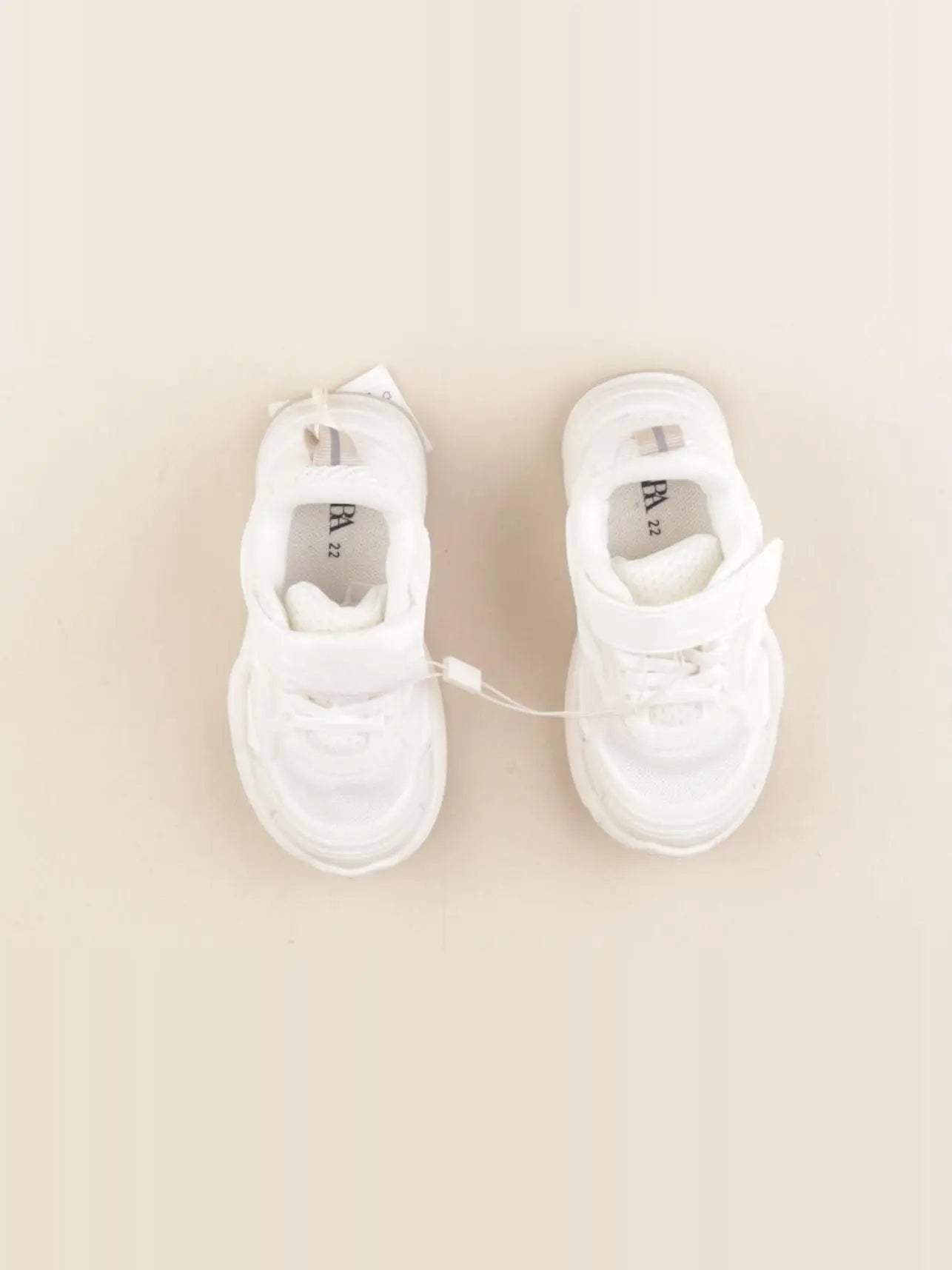 Zara - tennis à scratch/ lacets blanc - pointure 22