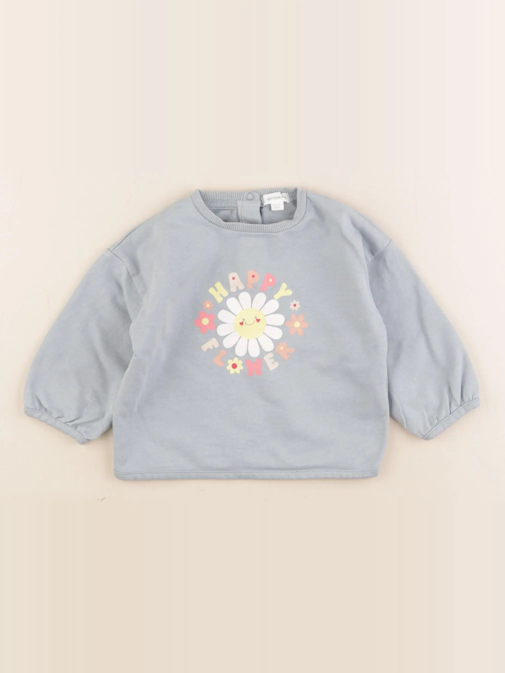 Vertbaudet - sweat bleu - 9 mois