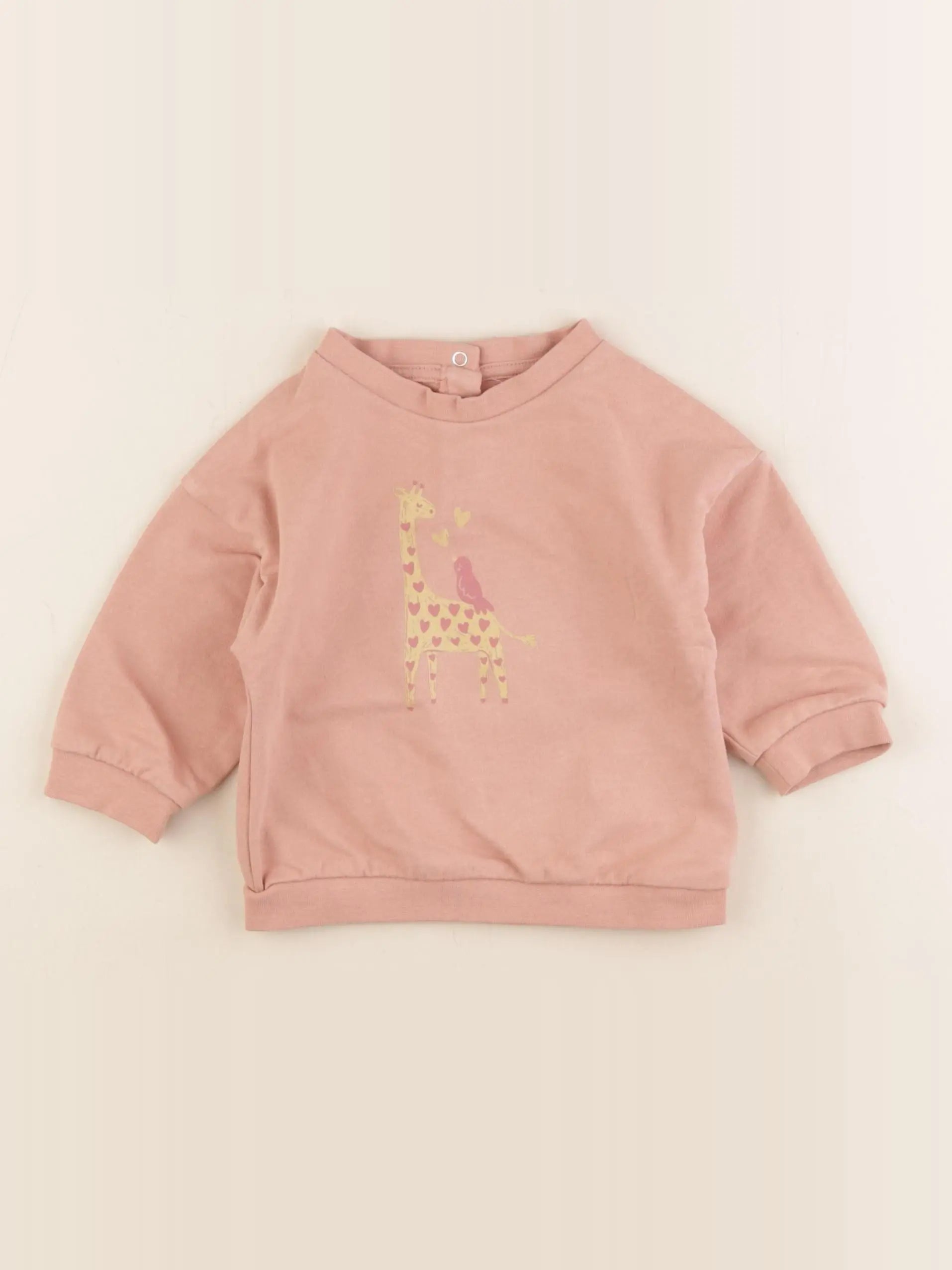 Vertbaudet - sweat rose - 9 mois