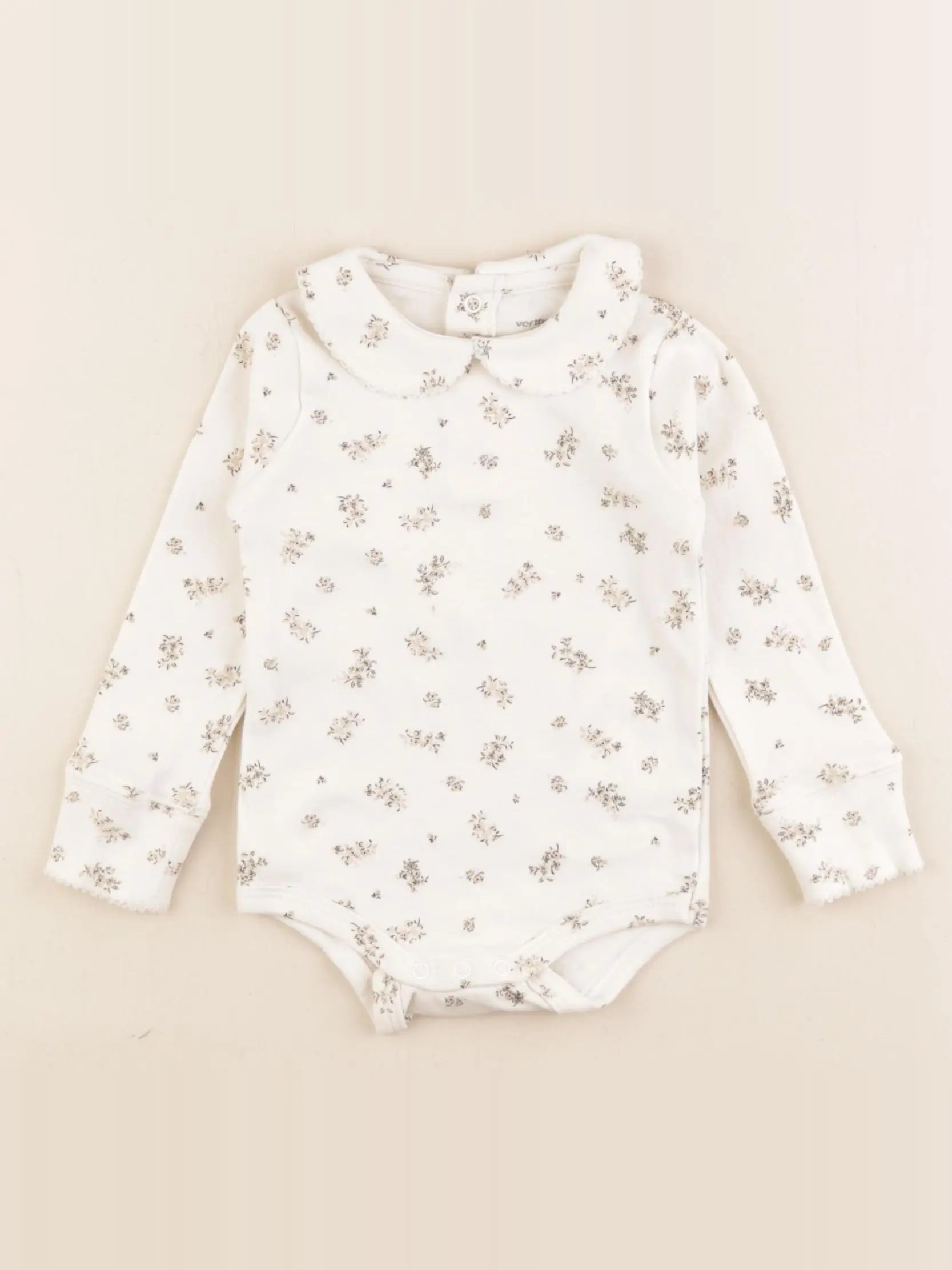 Vertbaudet - body à col beige - 9 mois