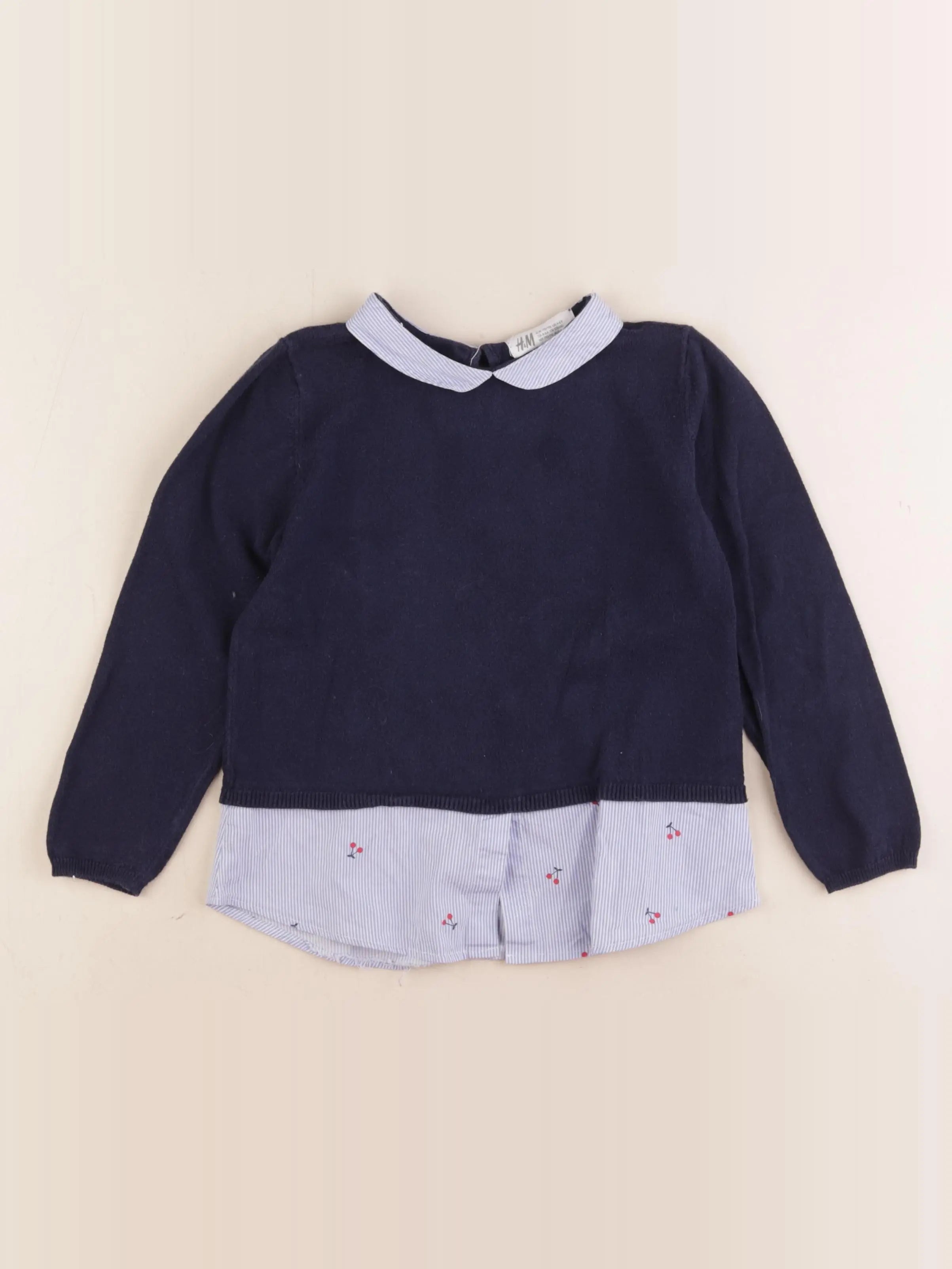 H&M - pull bleu - 4/6 ans