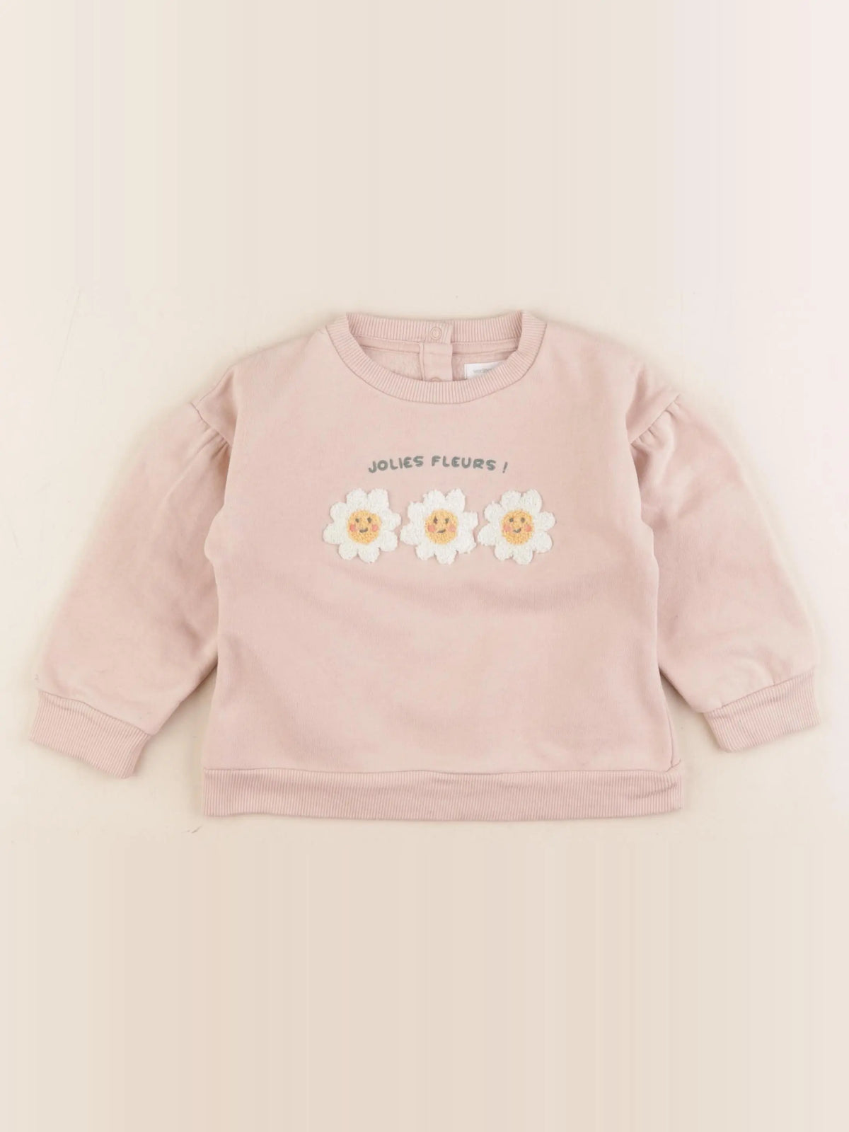 Vertbaudet - sweat rose - 24 mois