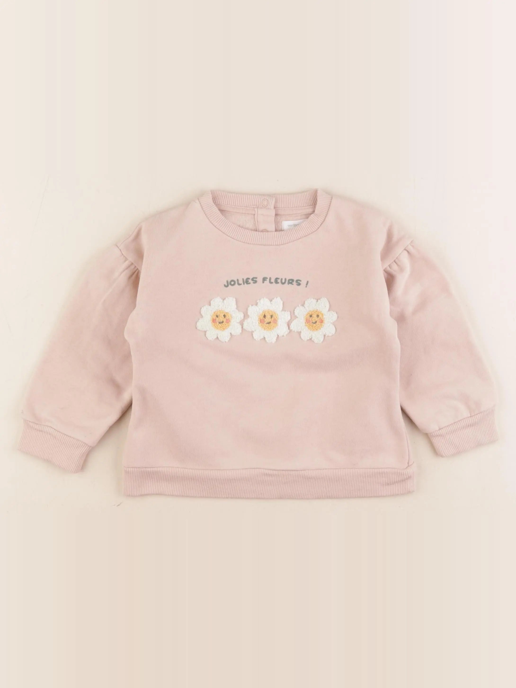 Vertbaudet - sweat rose - 24 mois