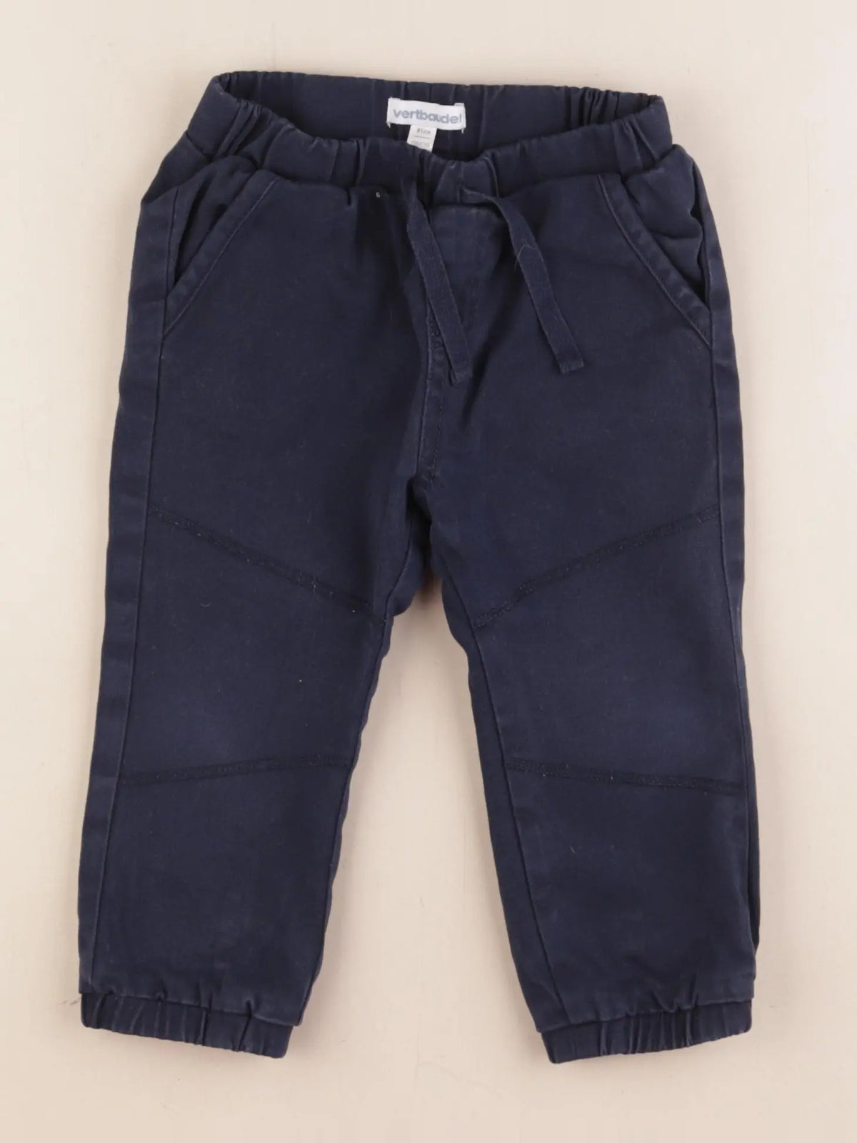 Vertbaudet - pantalon doublé bleu - 18 mois