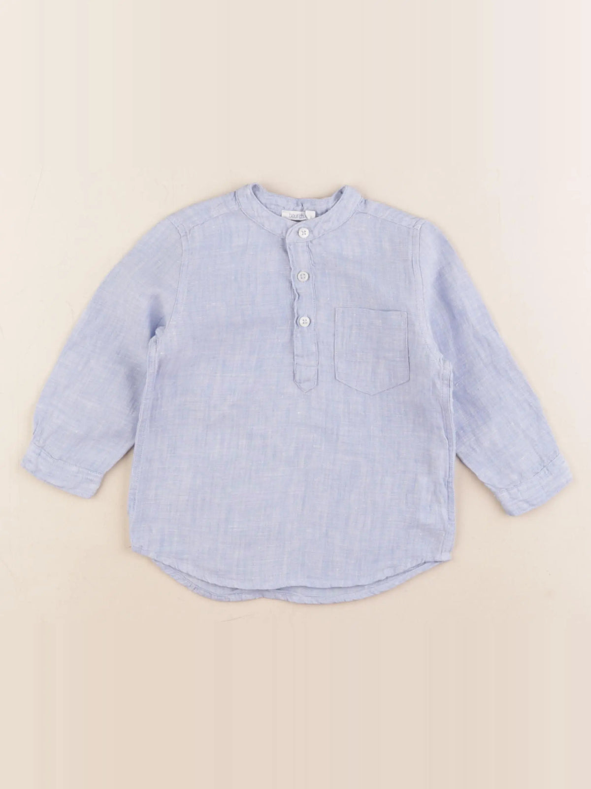 Boutchou - chemise bleu - 12 mois