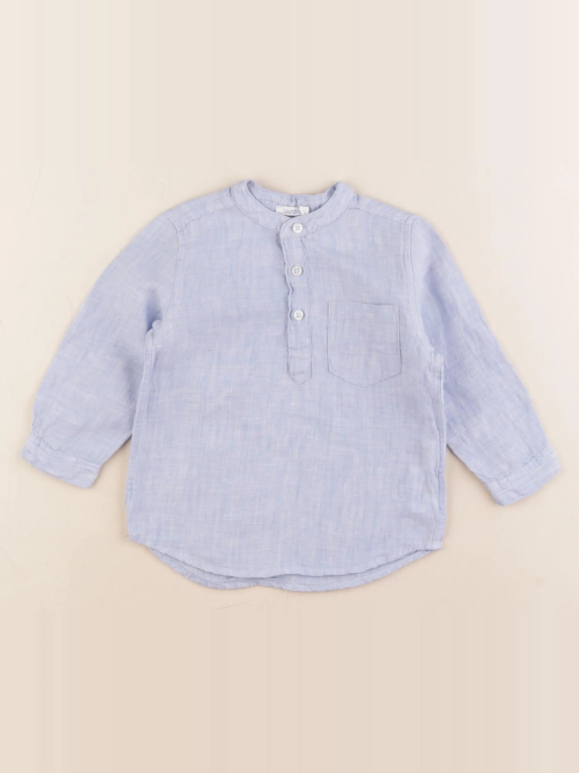 Boutchou - chemise bleu - 12 mois