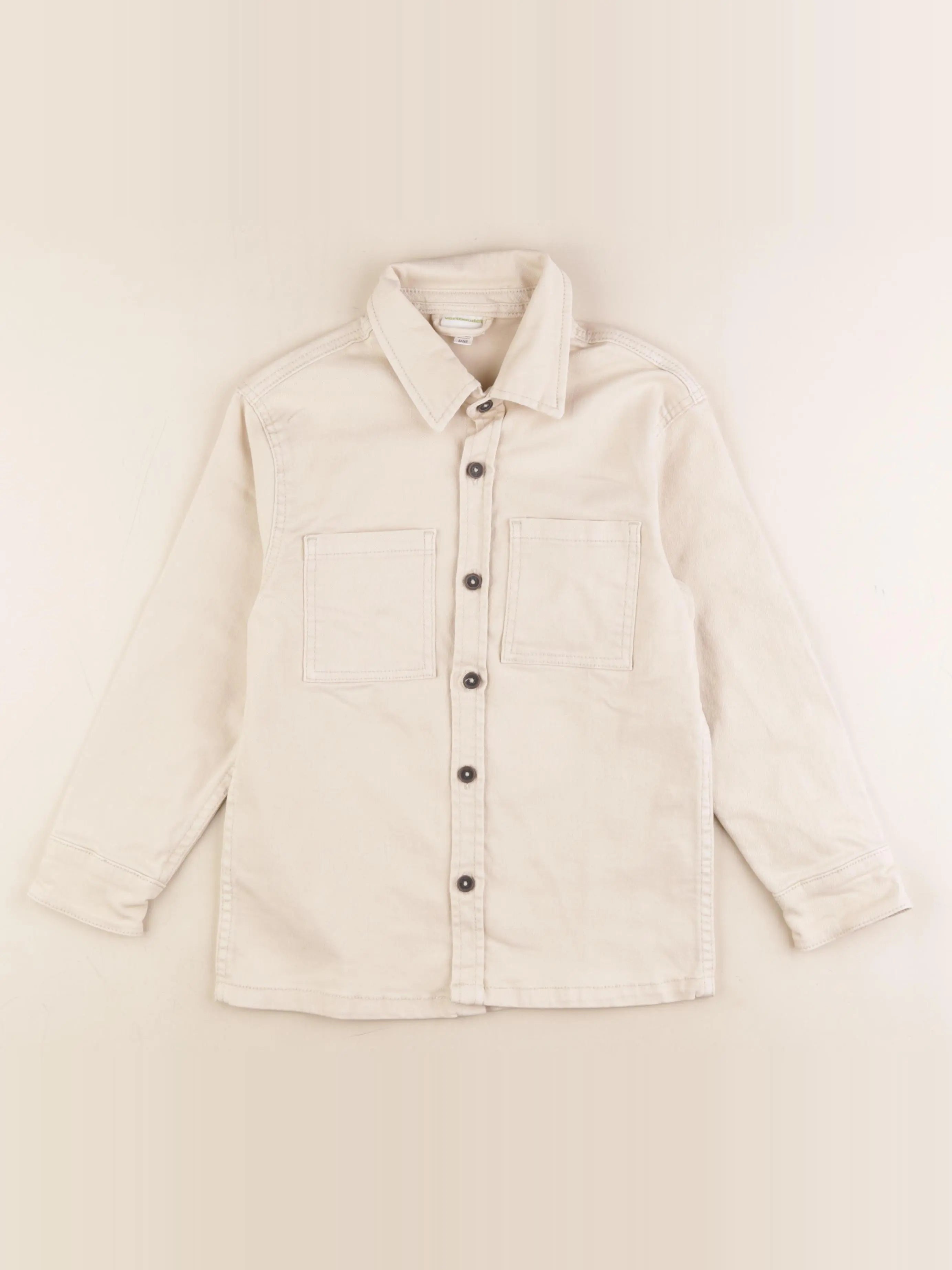 Vertbaudet - chemise imprimé au dos beige - 8 ans