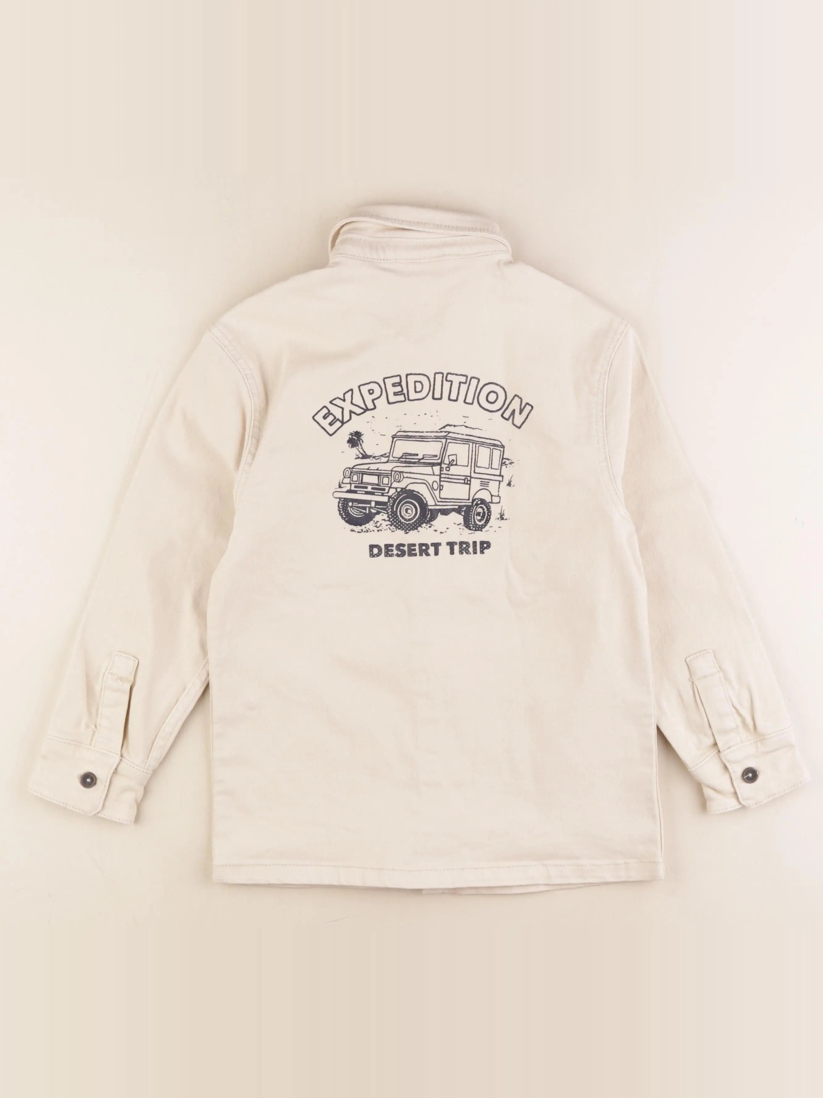 Vertbaudet - chemise imprimé au dos beige - 8 ans