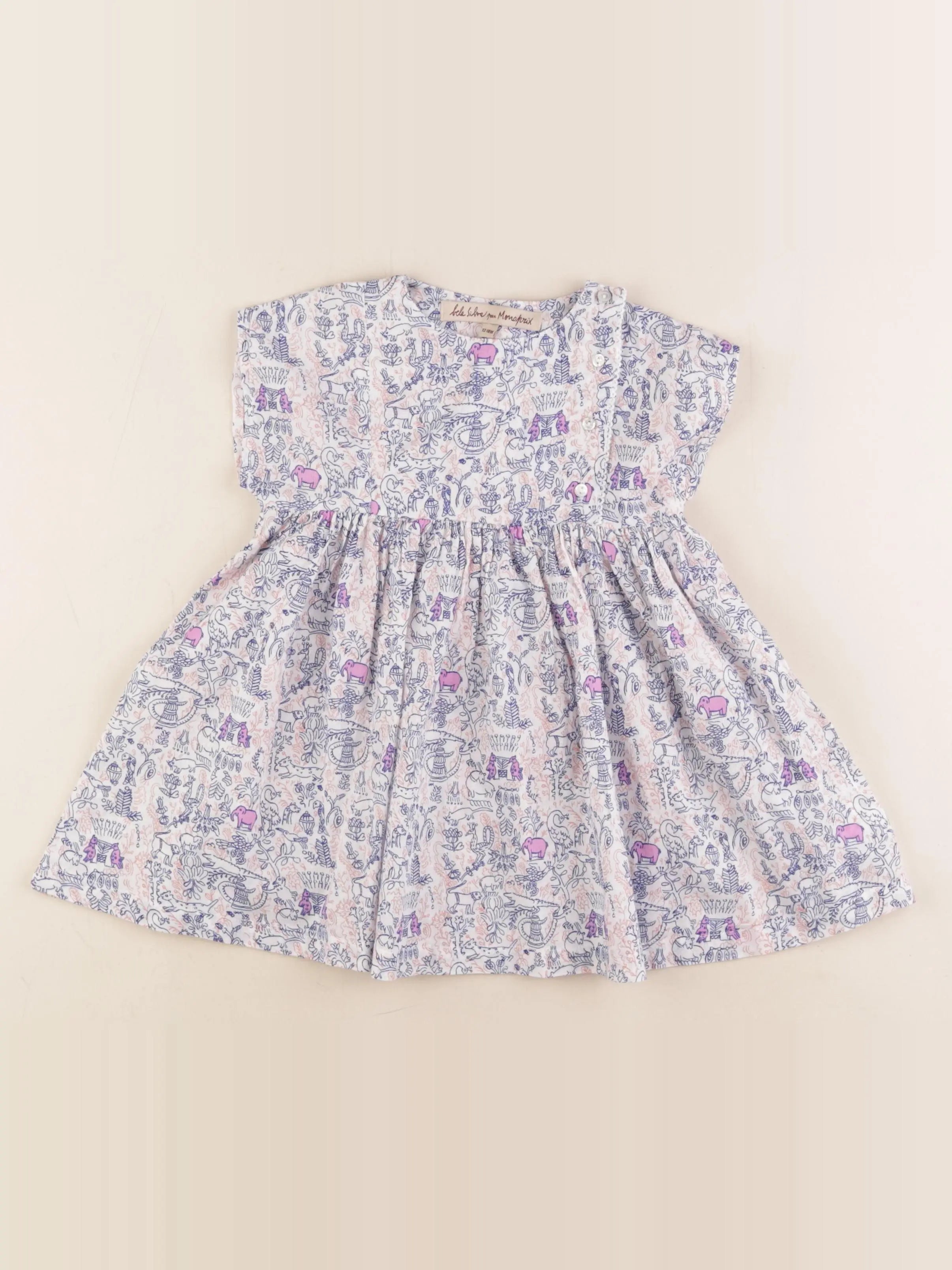 Monoprix - robe bleu - 12/18 mois