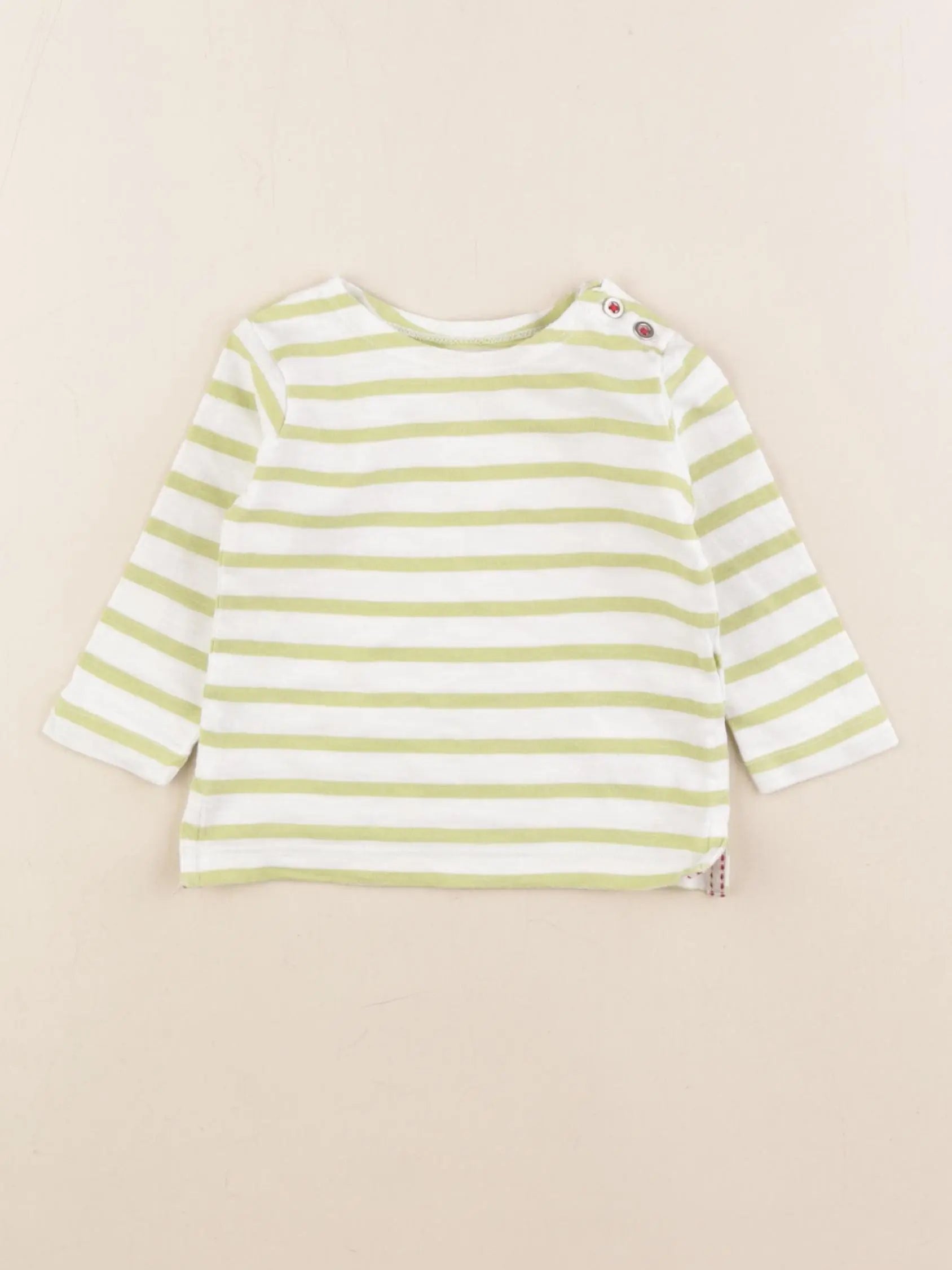 Monoprix - tee-shirt blanc, vert - 6 mois
