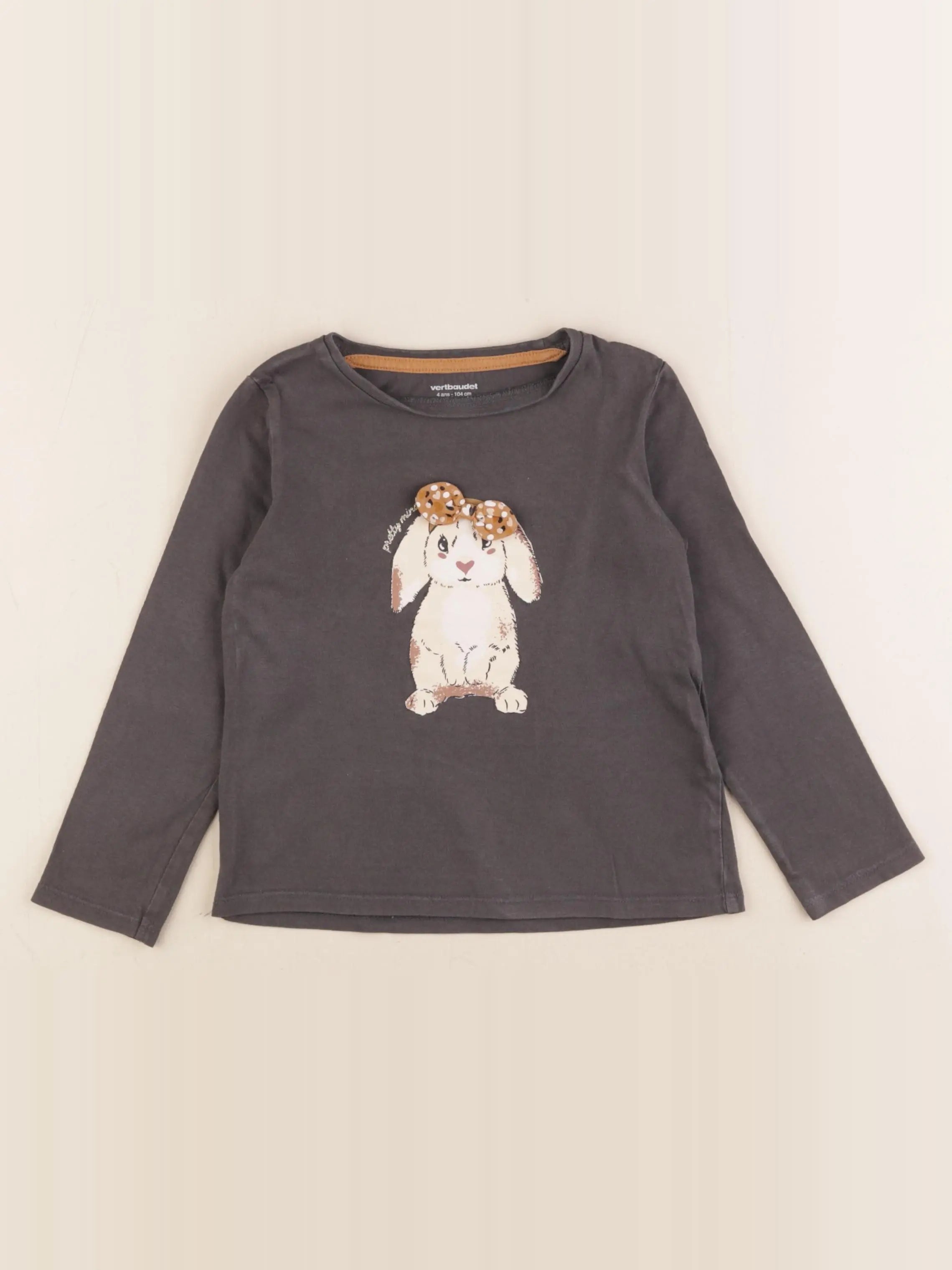 Vertbaudet - tee-shirt gris - 4 ans