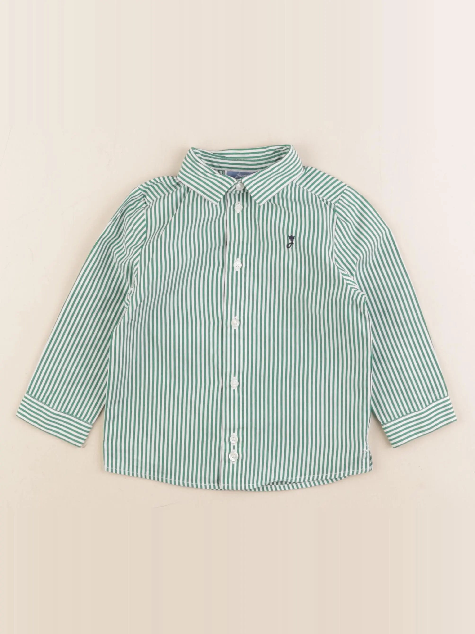 Jacadi - chemise blanc, vert - 24 mois