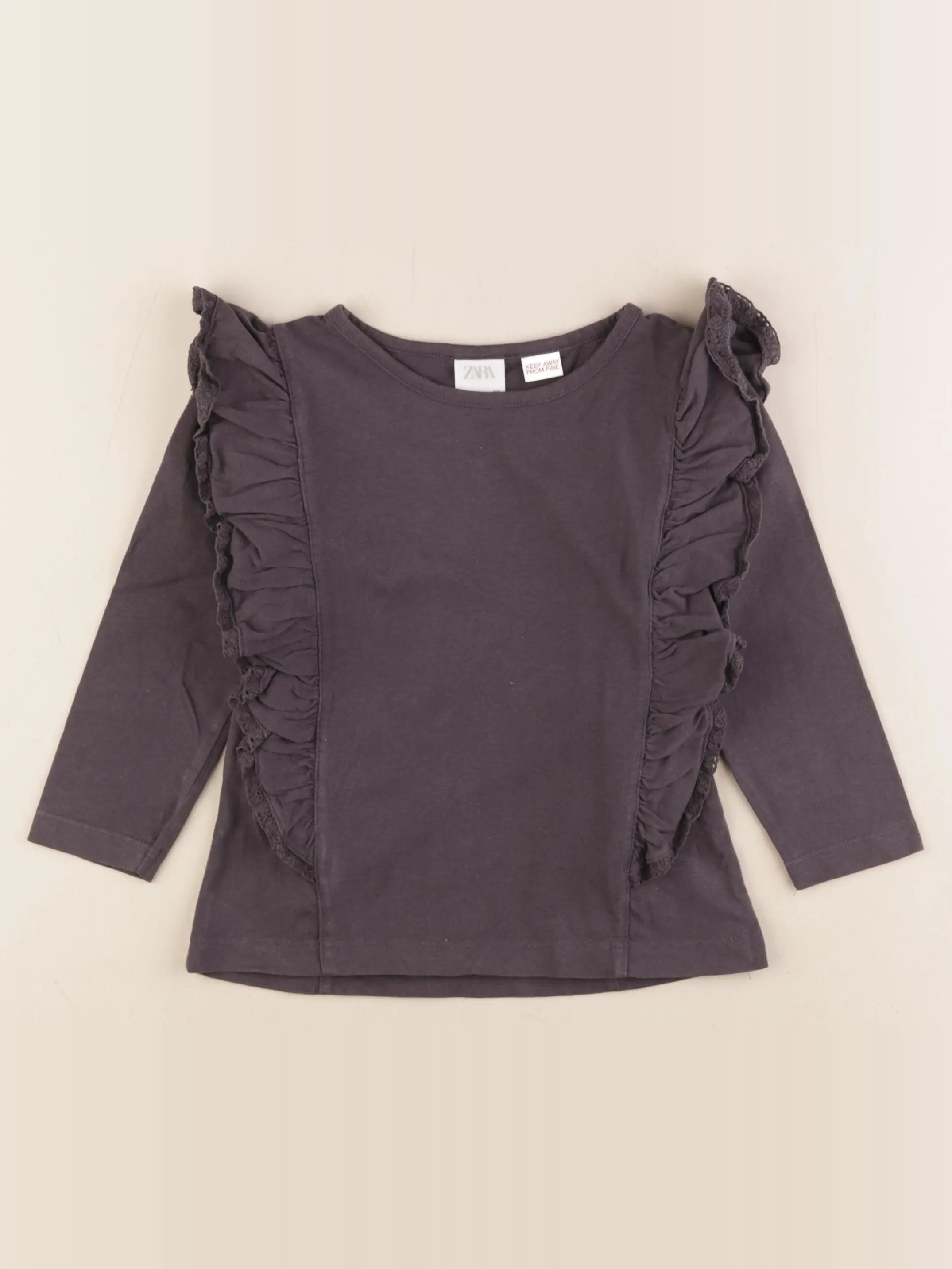 Zara - tee-shirt gris - 2/3 ans