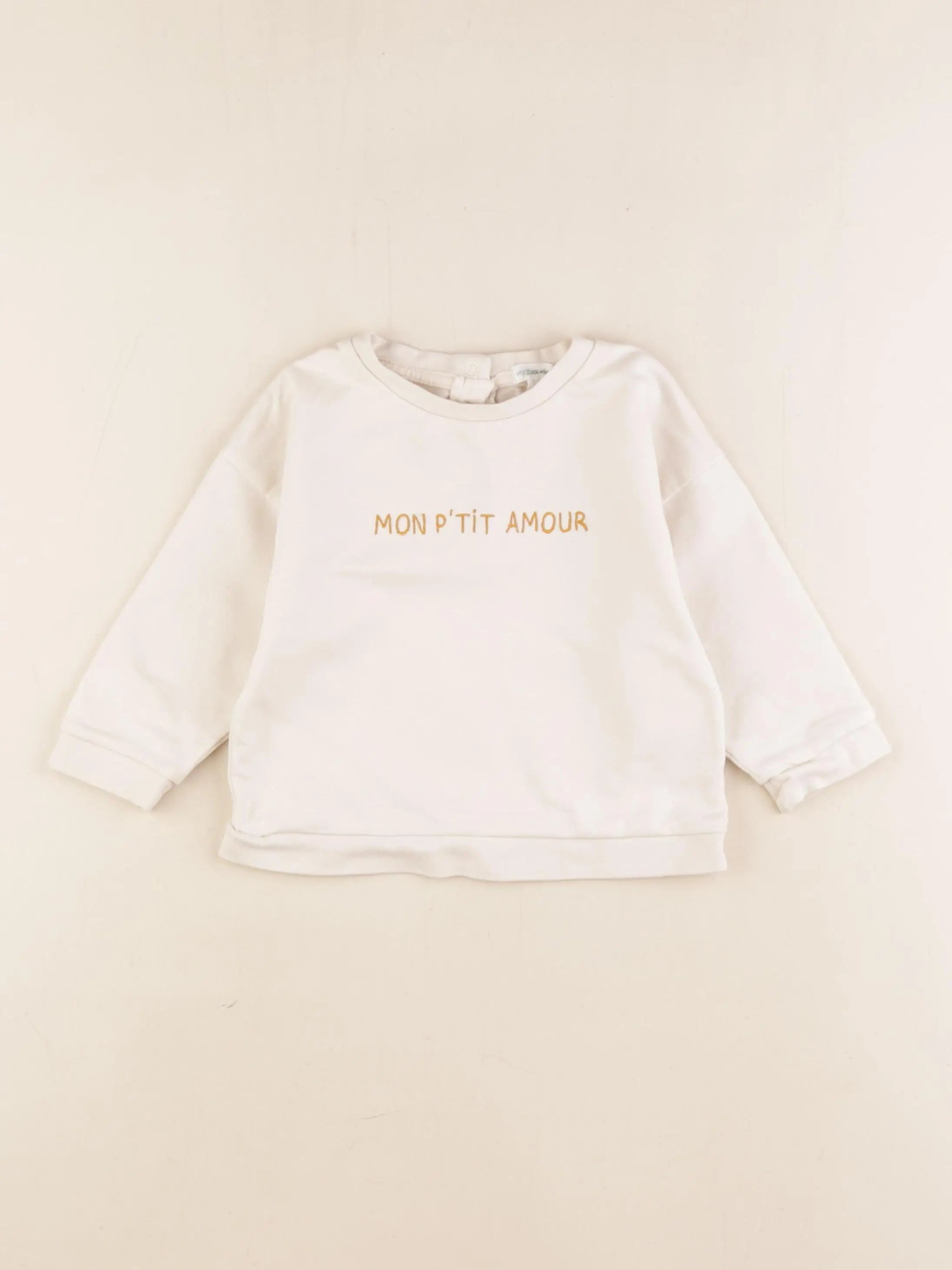 Vertbaudet - sweat beige - 18 mois