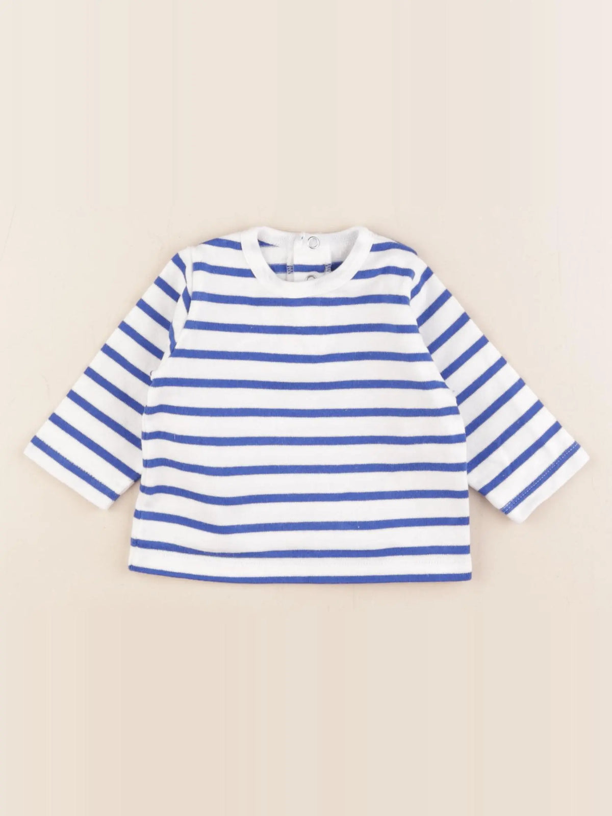 Petit Bateau - tee-shirt bleu, blanc - 6 mois