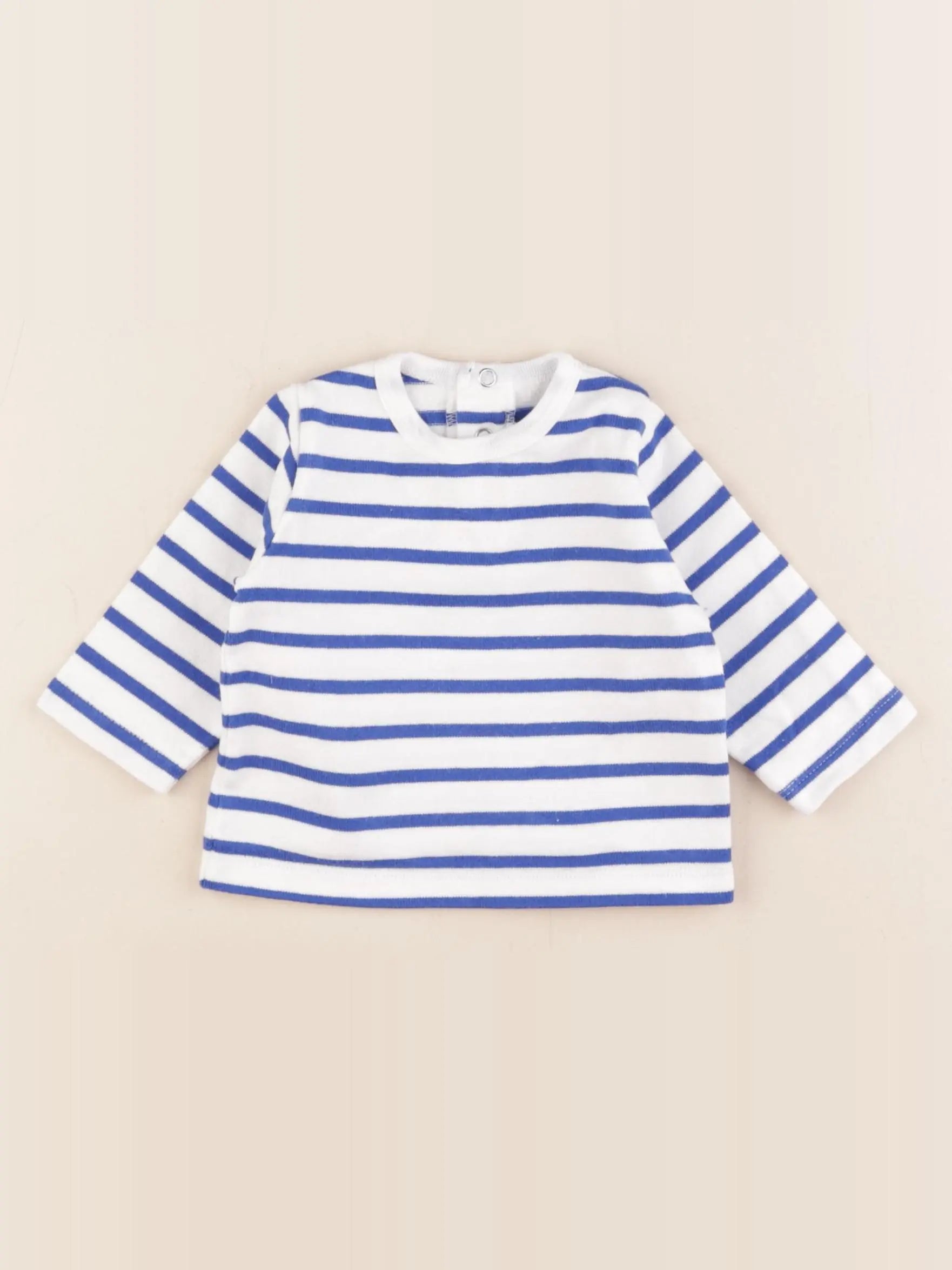 Petit Bateau - tee-shirt bleu, blanc - 6 mois
