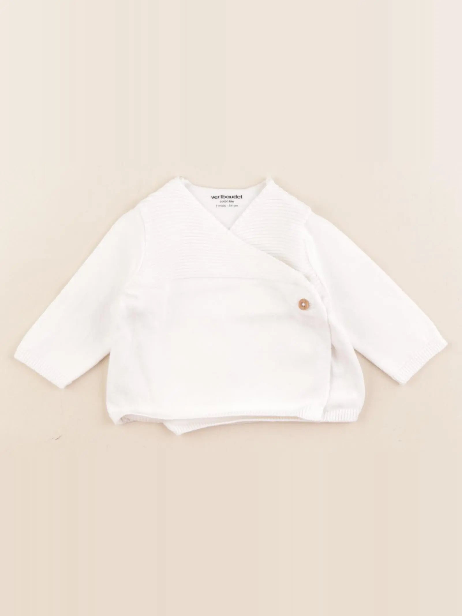 Vertbaudet - gilet blanc - 1 mois