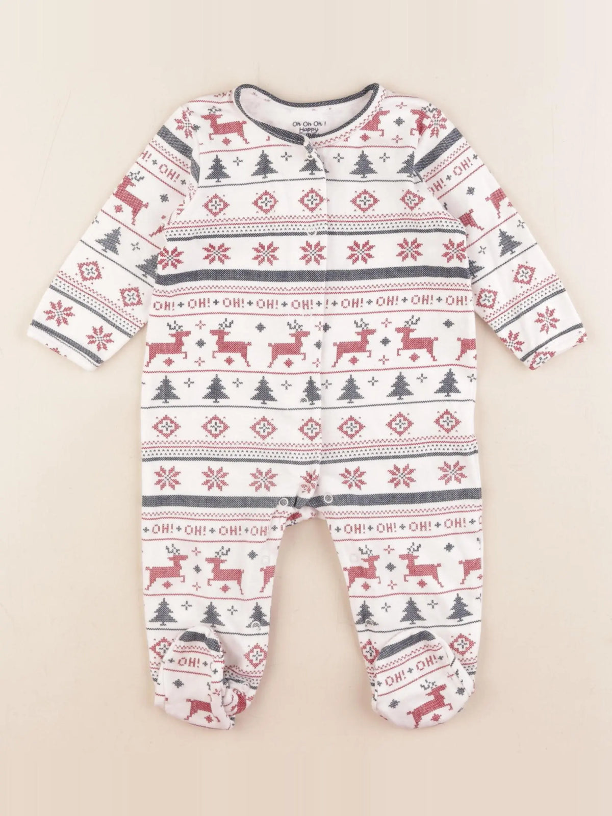 Vertbaudet - pyjama coton blanc, multicolore - 6 mois