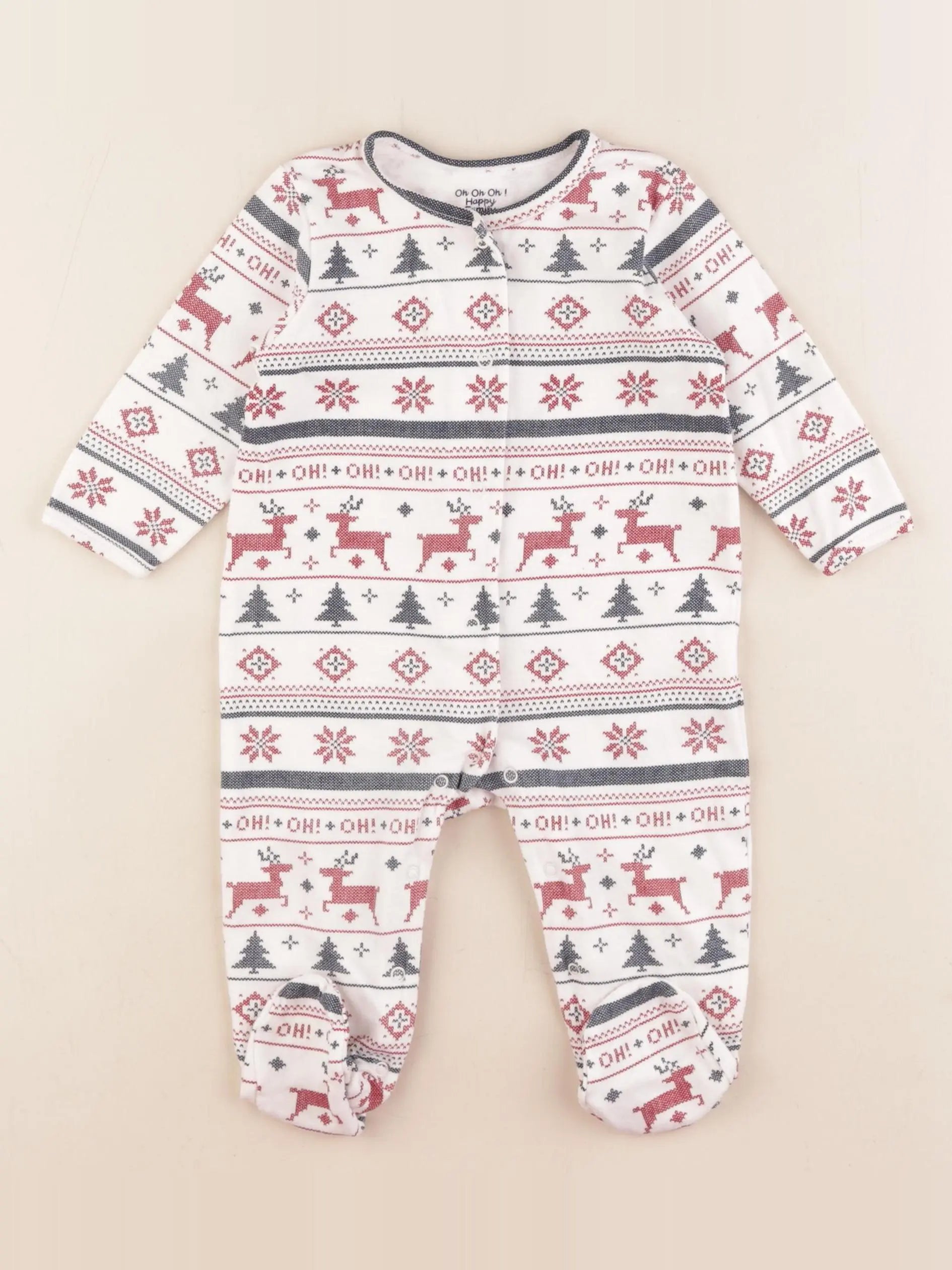 Vertbaudet - pyjama coton blanc, multicolore - 6 mois
