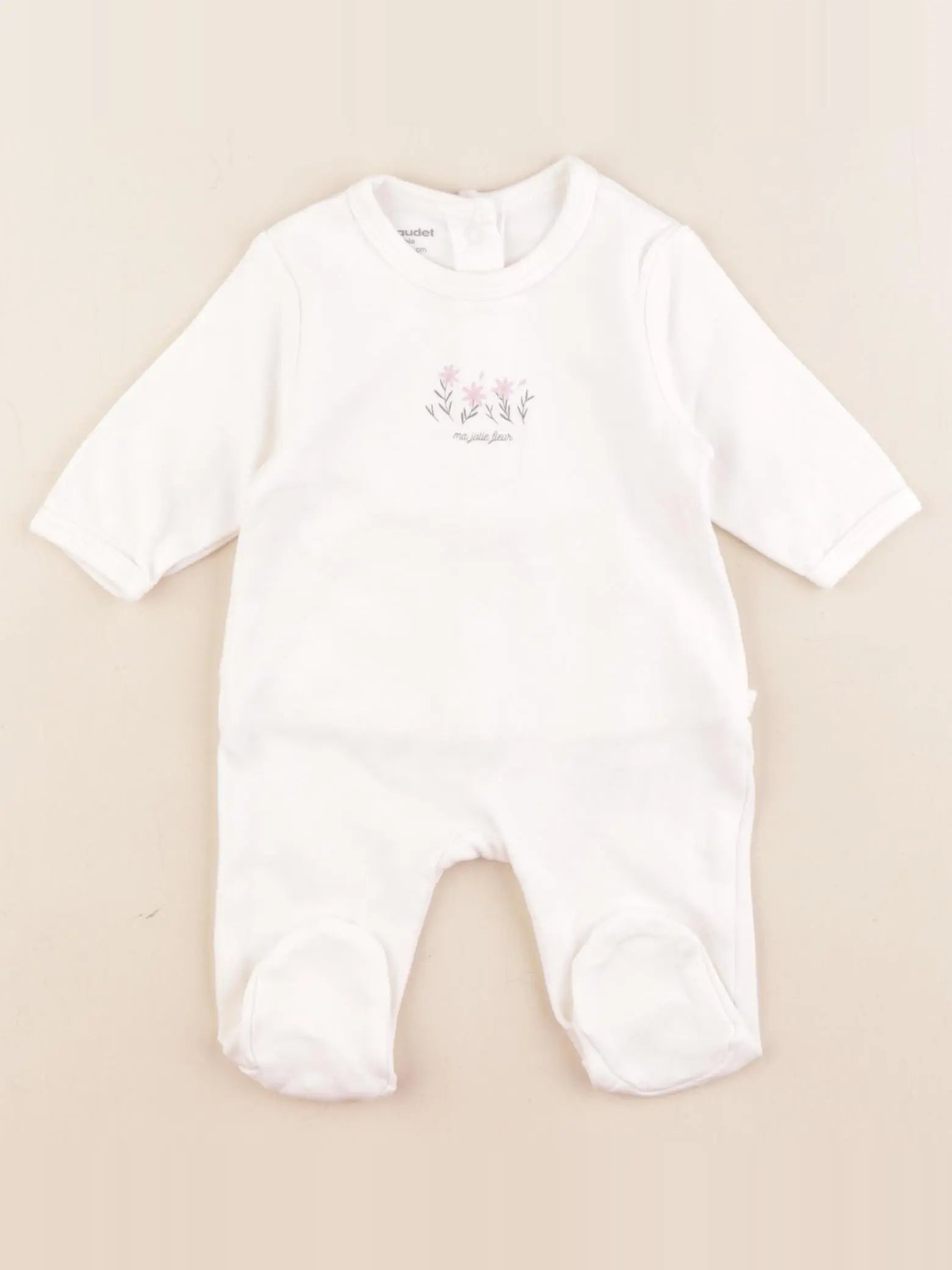 Vertbaudet - pyjama coton blanc - 1 mois